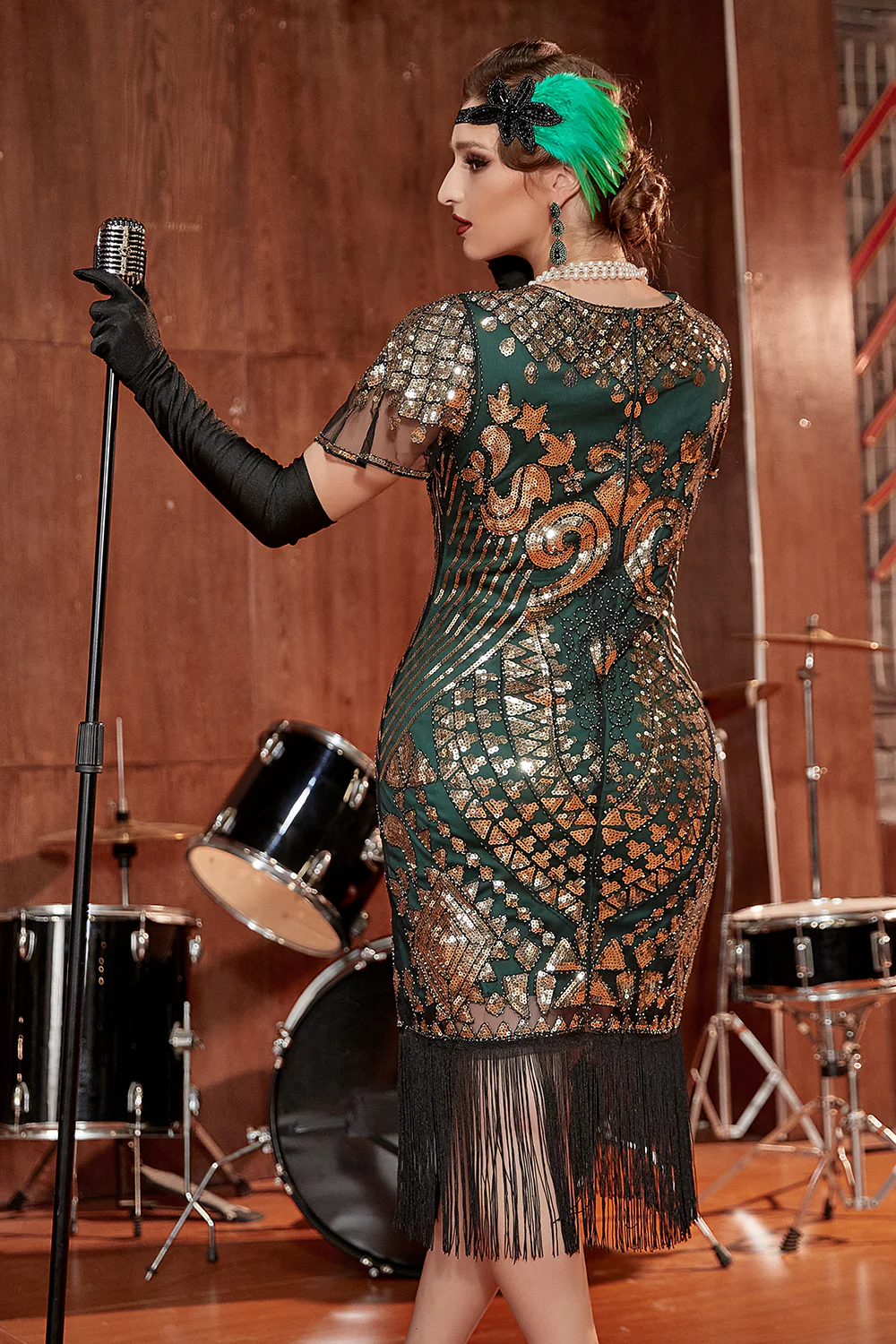 Robe à cou rond à paillettes des années 1920 - Image 4
