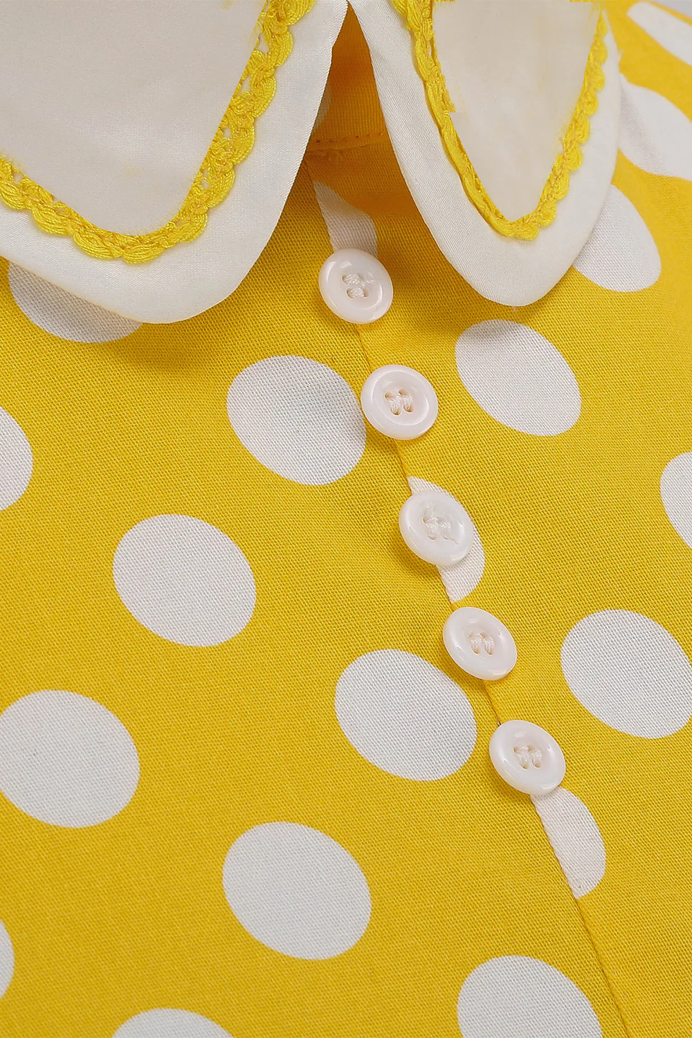 Robe à pois jaunes printemps 1950 - Image 4
