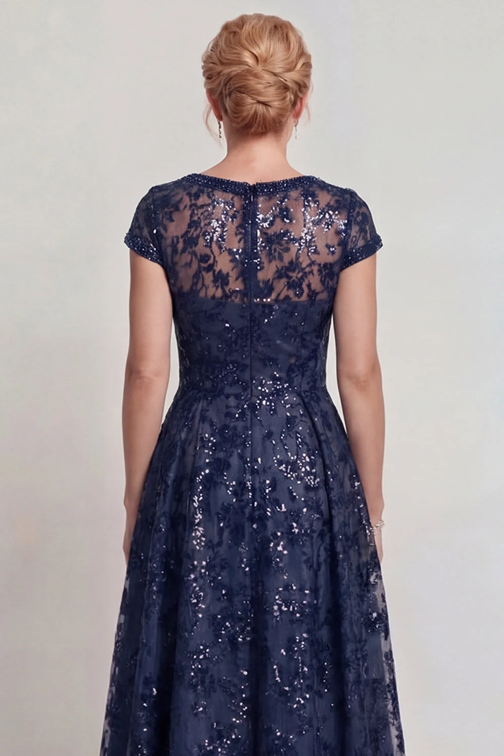 Robe Aline Bourgogne scintillante en ligne A de la mère de la mariée - Image 8