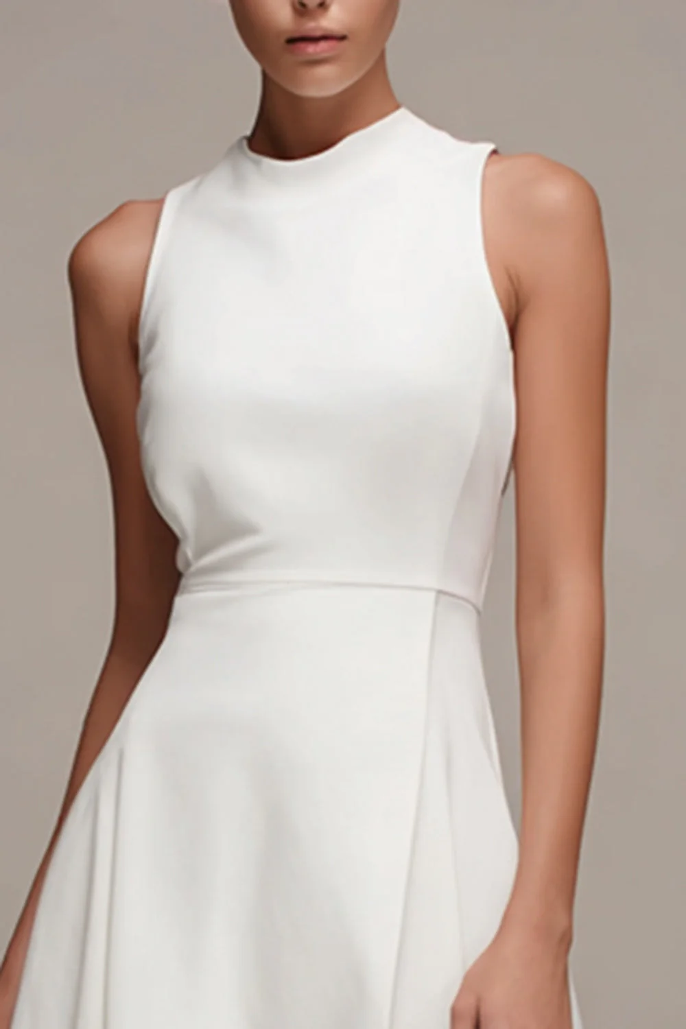 Robe blanche Midi à volants - Image 3