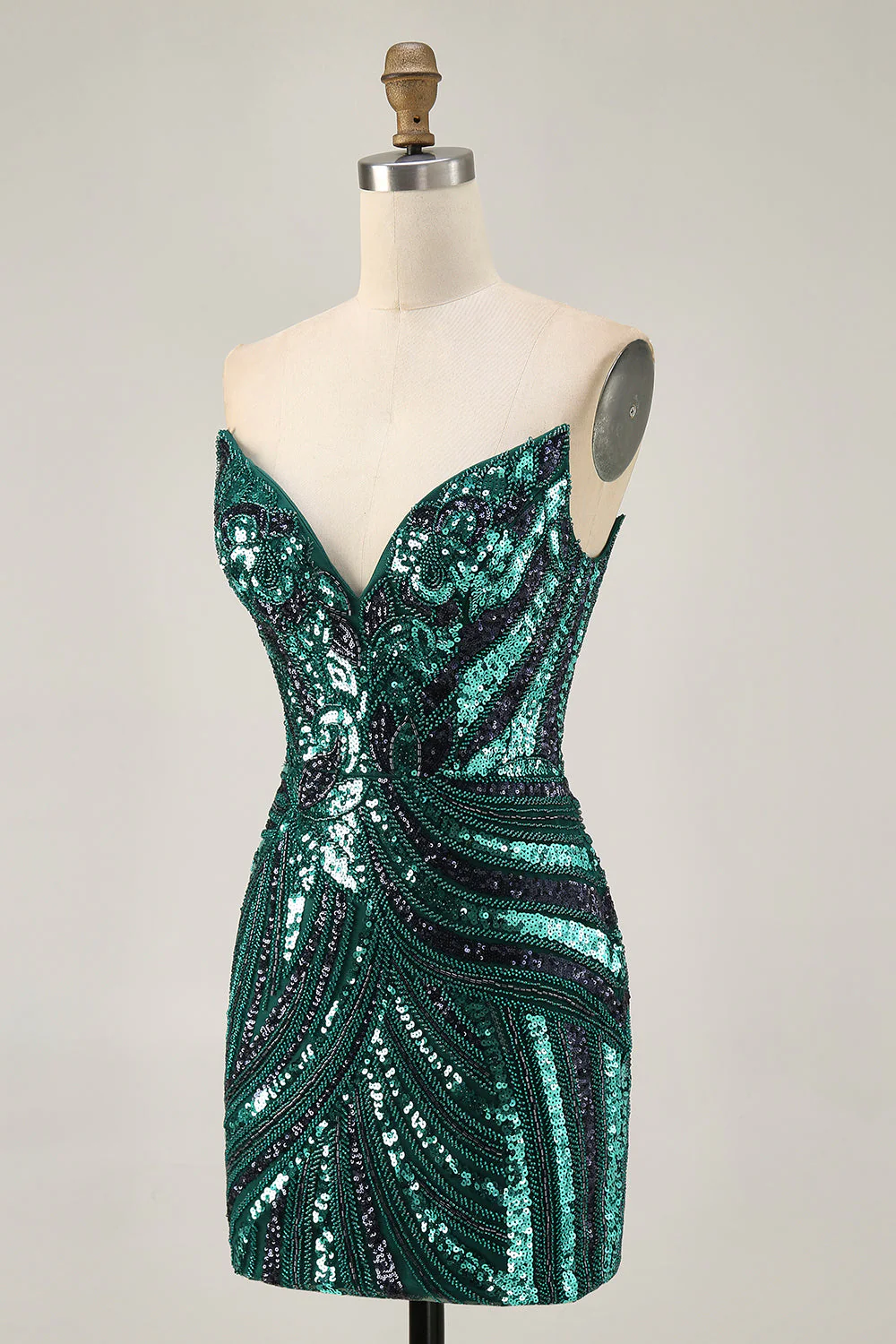 Robe bustier scintillante à sequins royaux à paillettes - Image 9