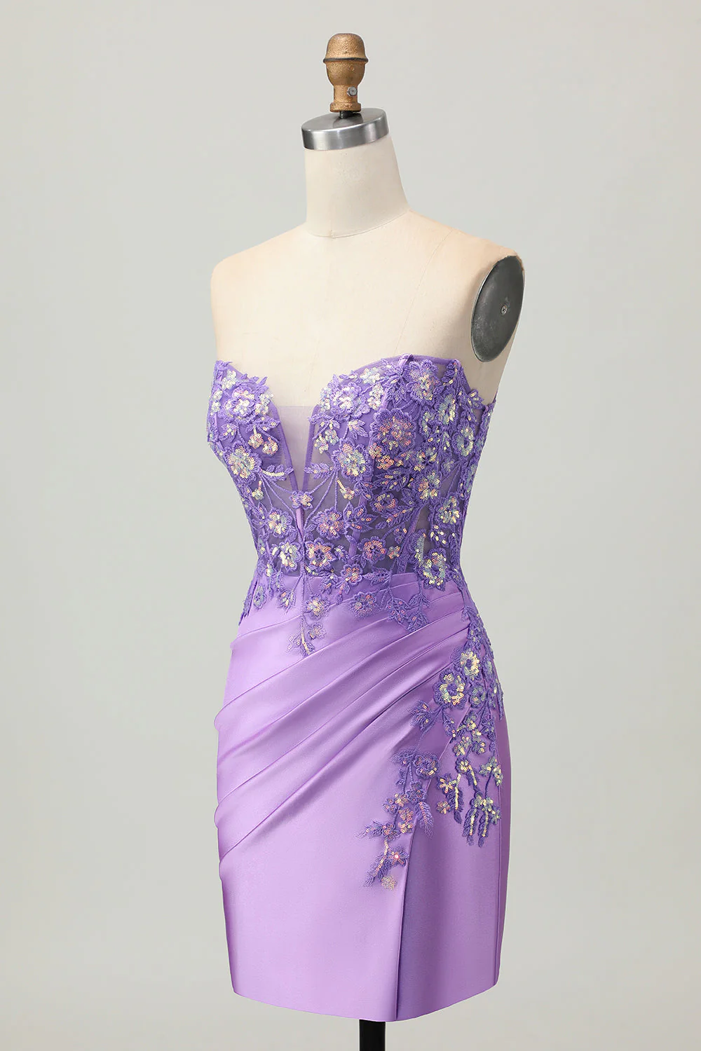 Robe de cocktail moulante scintillante à paillettes froncées à paillettes - Image 3