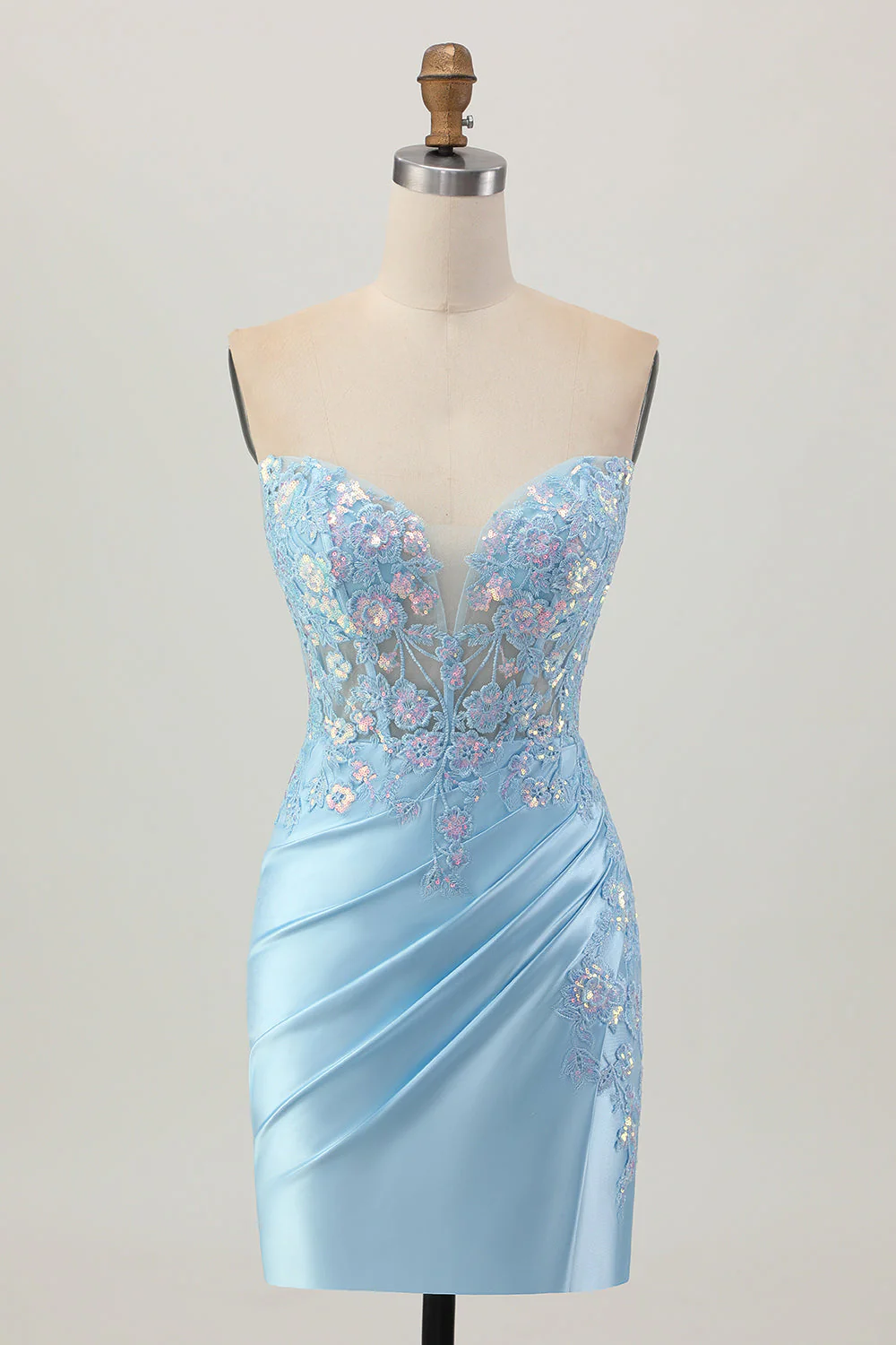 Robe de cocktail moulante scintillante à paillettes froncées à paillettes - Image 7
