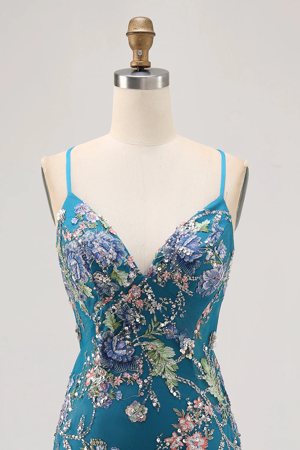 Robe courte moulante noire à fleurs avec paillettes - Image 12