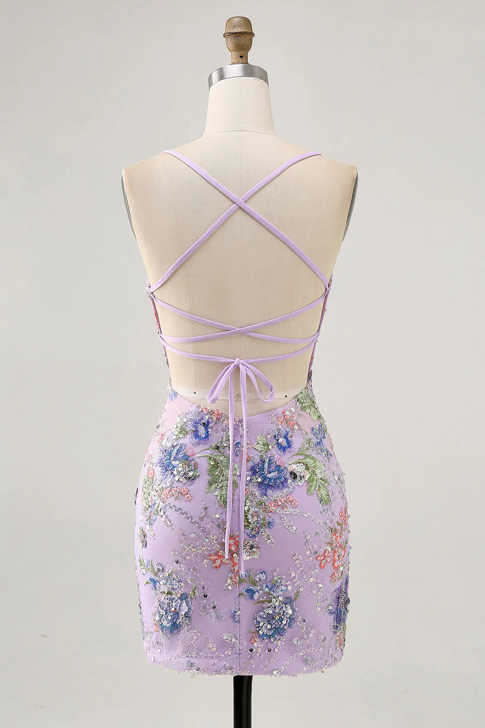 Robe courte moulante noire à fleurs avec paillettes - Image 19