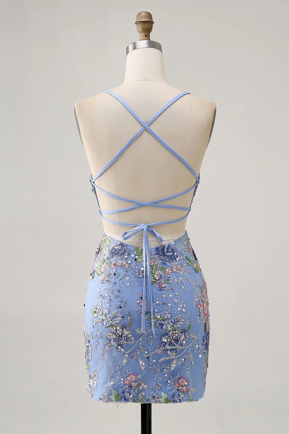 Robe courte moulante noire à fleurs avec paillettes - Image 22