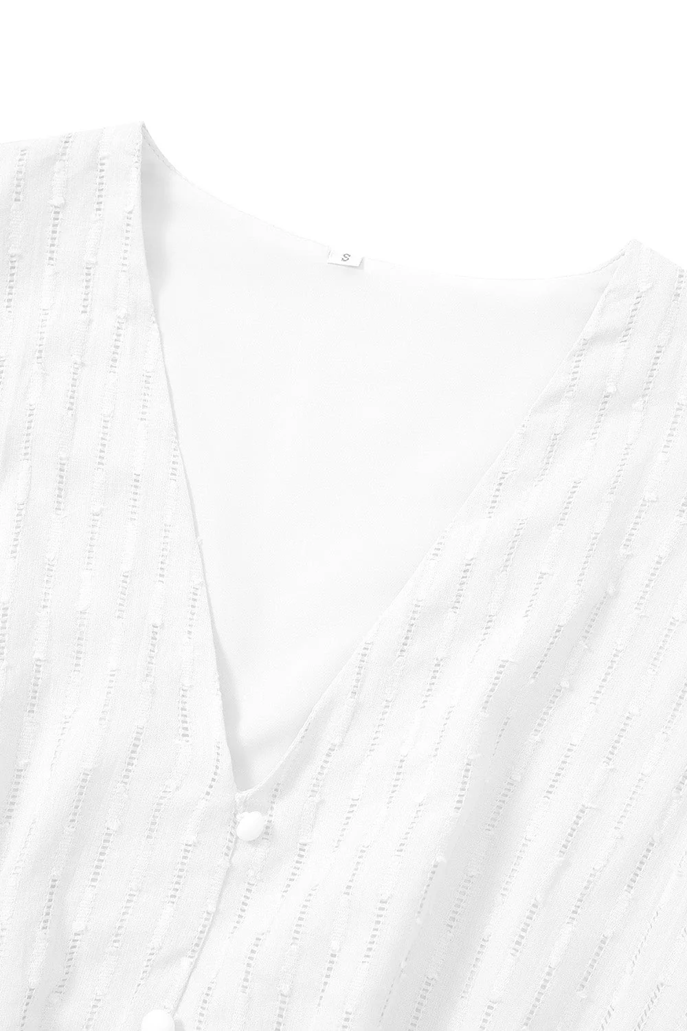 Robe d’été blanche V col midi - Image 5