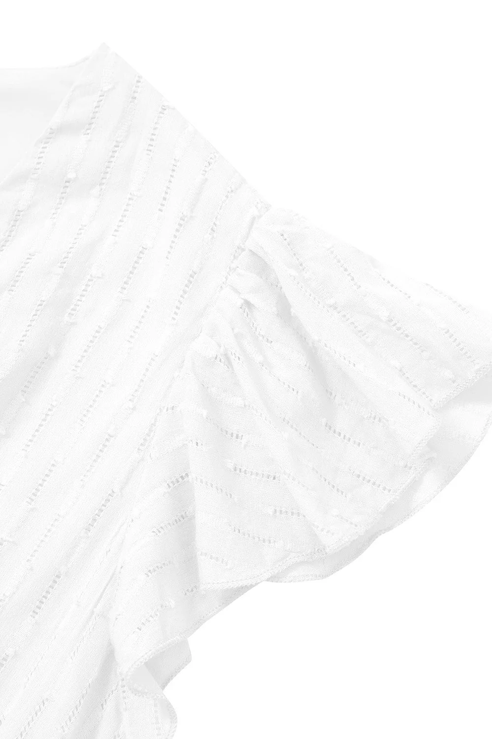 Robe d’été blanche V col midi - Image 7