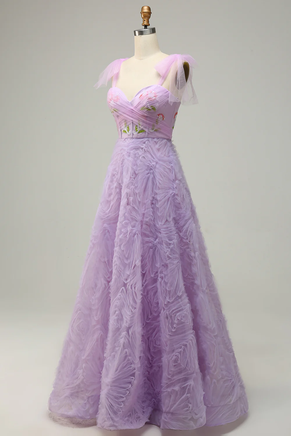 Robe de Soirée A-Line vert clair avec broderie - Image 8