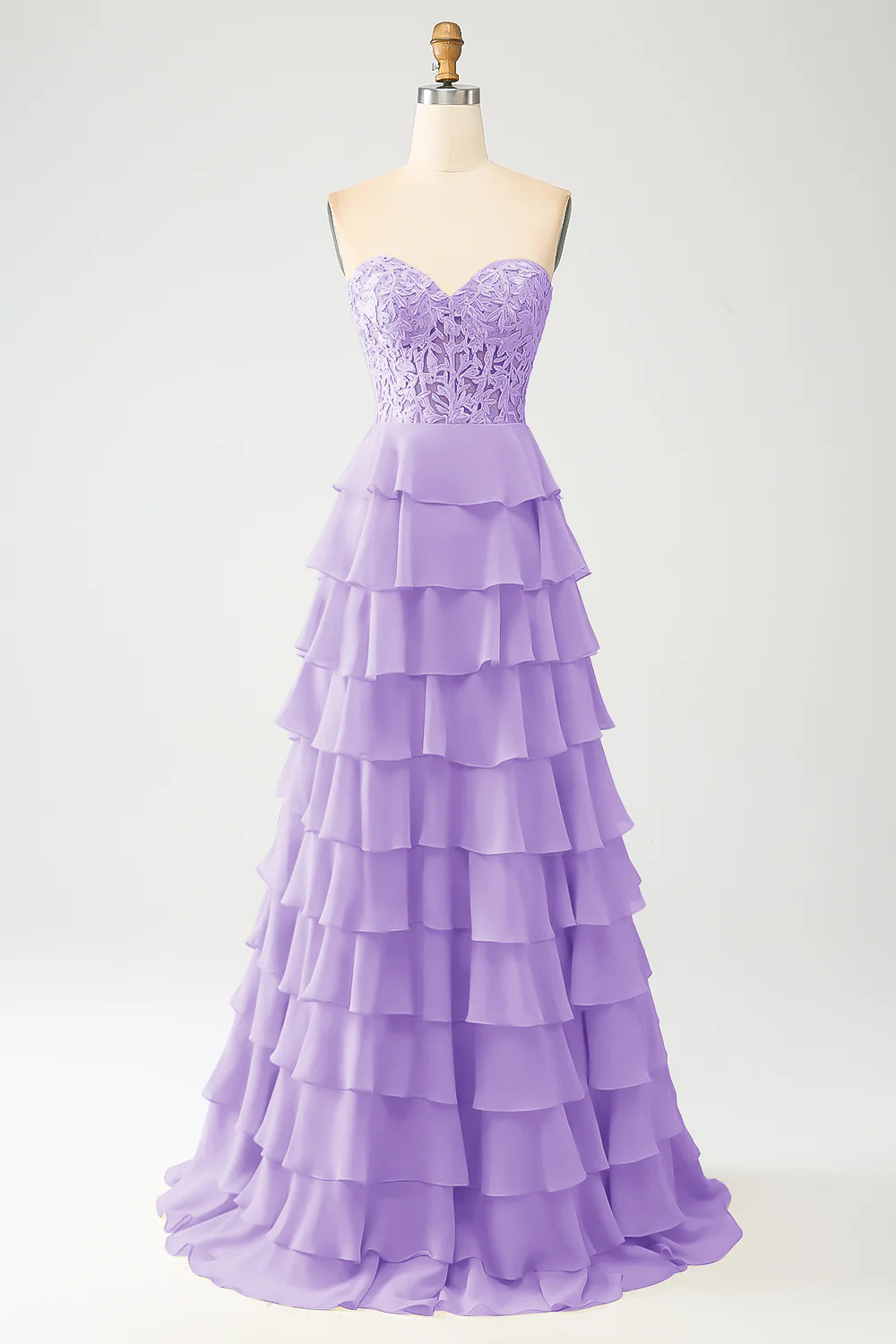 Robe de soirée à plusieurs niveaux chérie jaune - Image 9