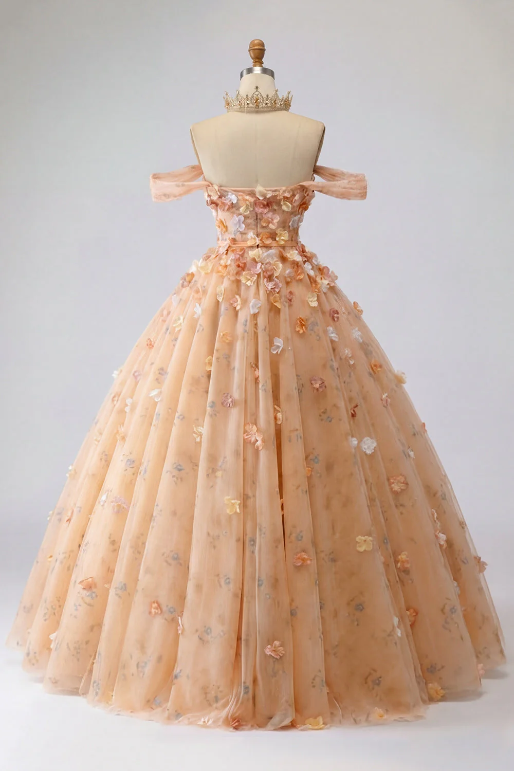 Robe de bal Champagne épaule dénudée robe princesse Quinceañera - Image 2