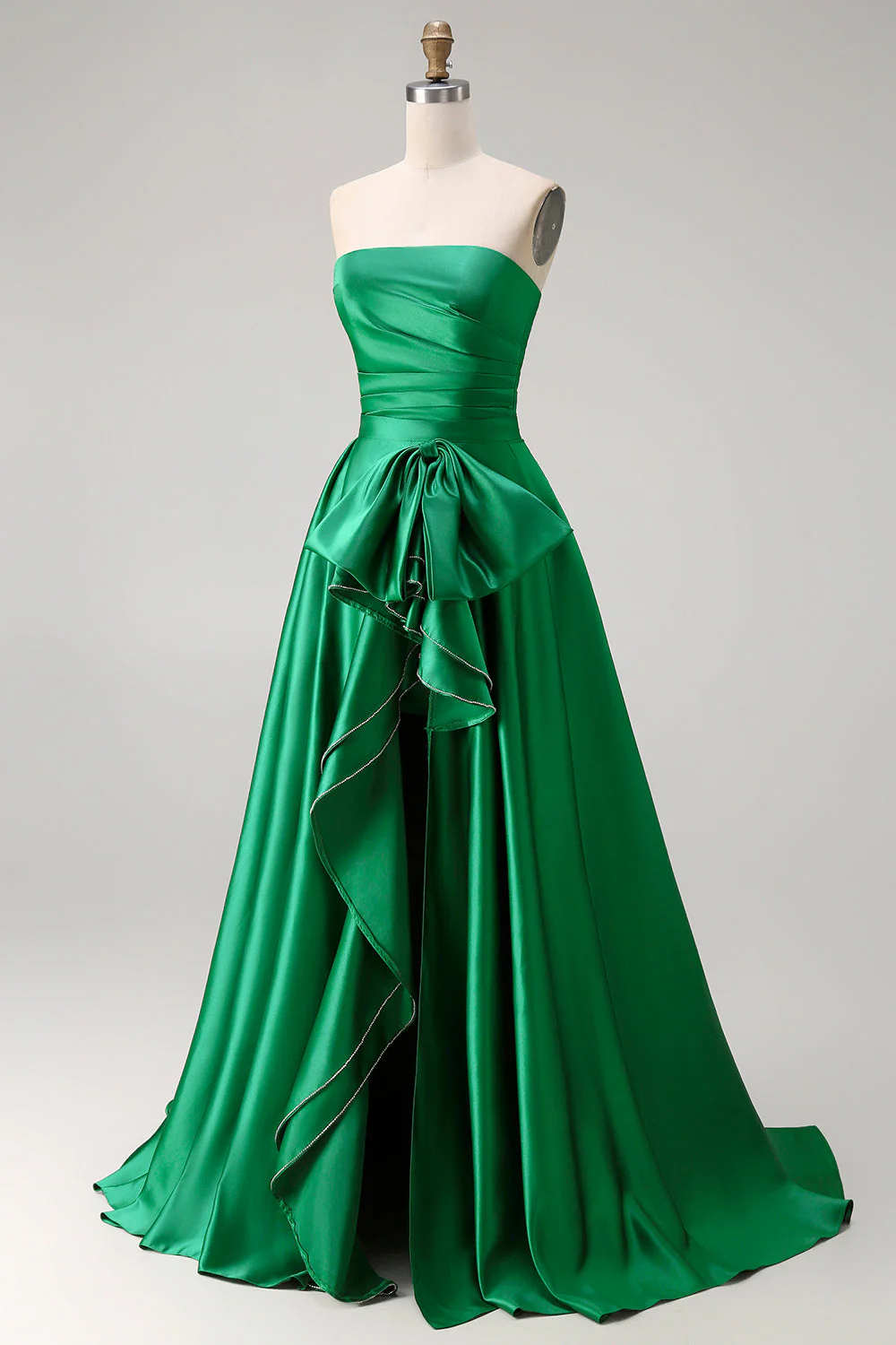 Robe de bal de promo A Line, sans bretelles en ligne A 2 pièces, avec fente - Image 3