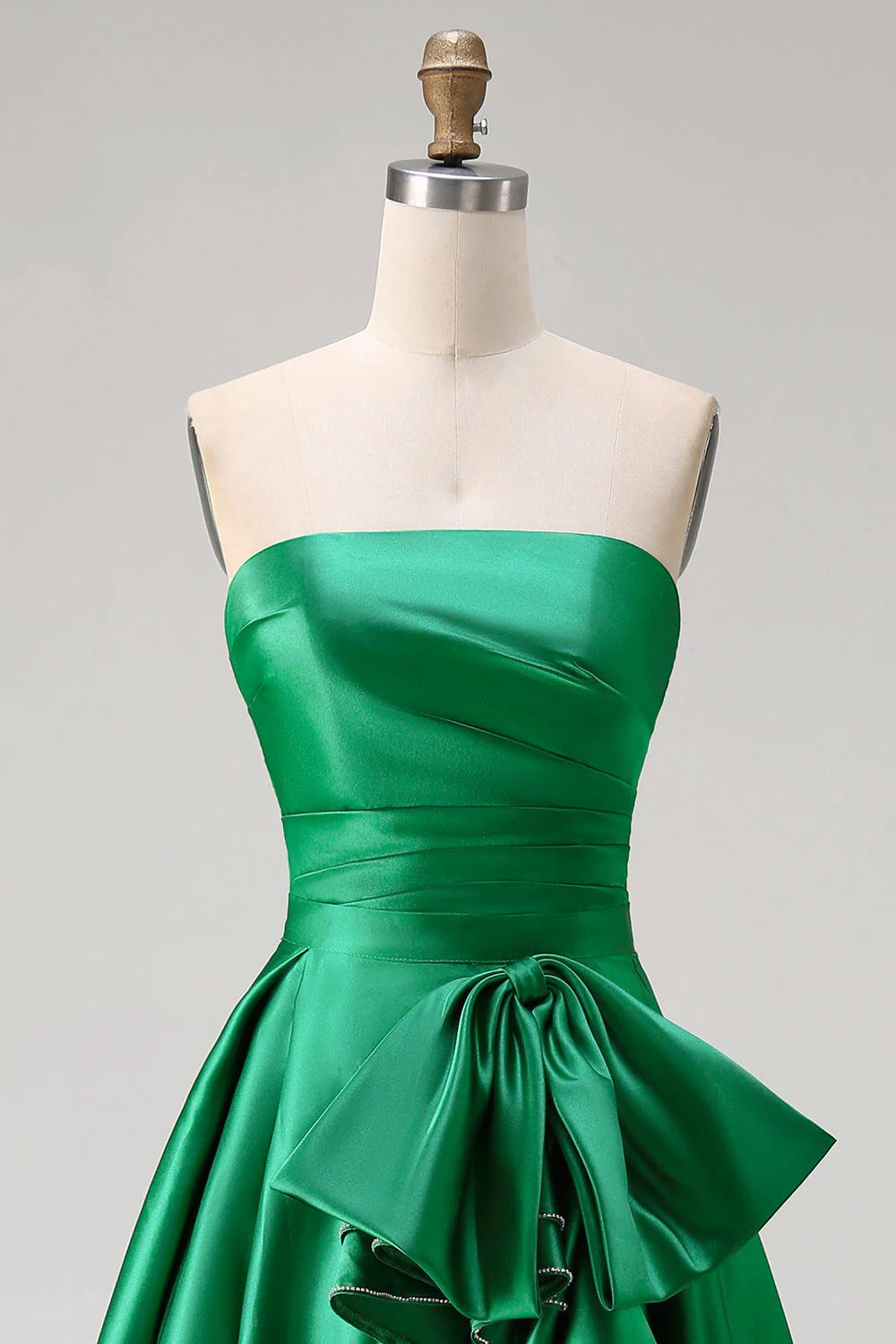 Robe de bal de promo A Line, sans bretelles en ligne A 2 pièces, avec fente - Image 6