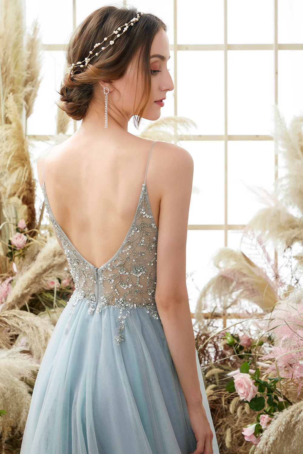Robe de bal bleu clair en tulle - Image 5