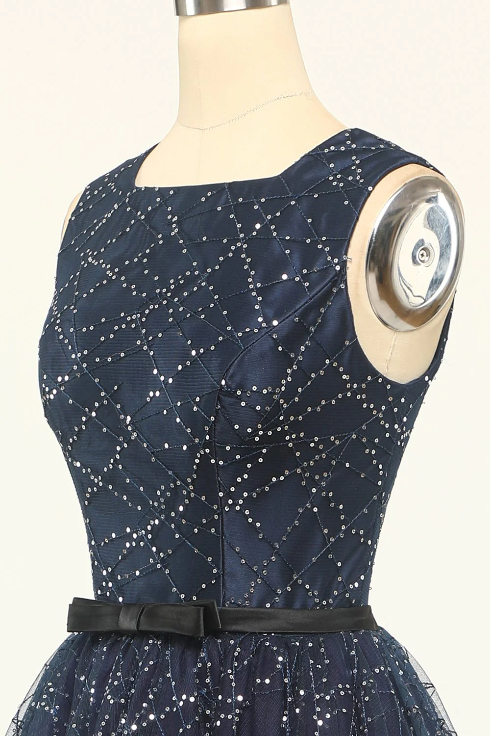 Robe de bal en tulle marine scintillante - Image 5