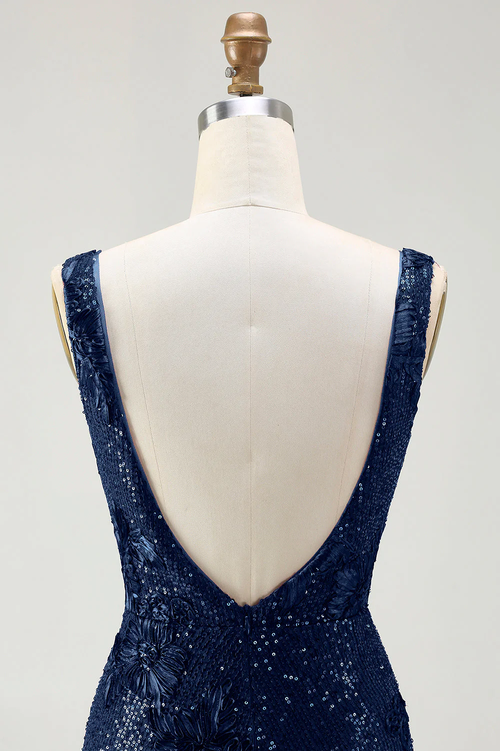 Robe De Soirée longue à col en V scintillante sirène bordeaux à paillettes avec fente - Image 11