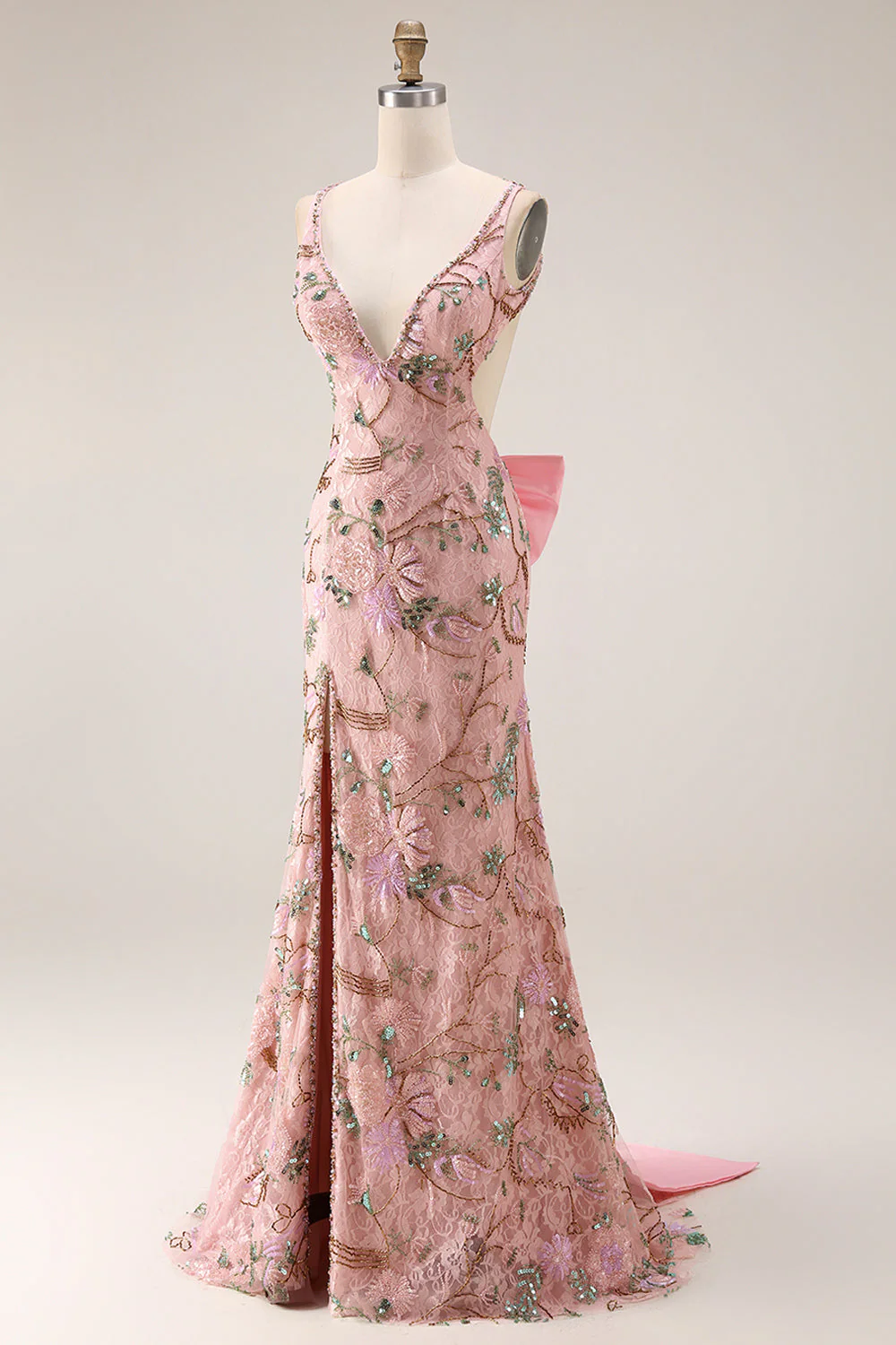 Robe de bal longue à fleurs détachable, paillettes à perles détachées, longue robe de bal à fleurs détachable - Image 3