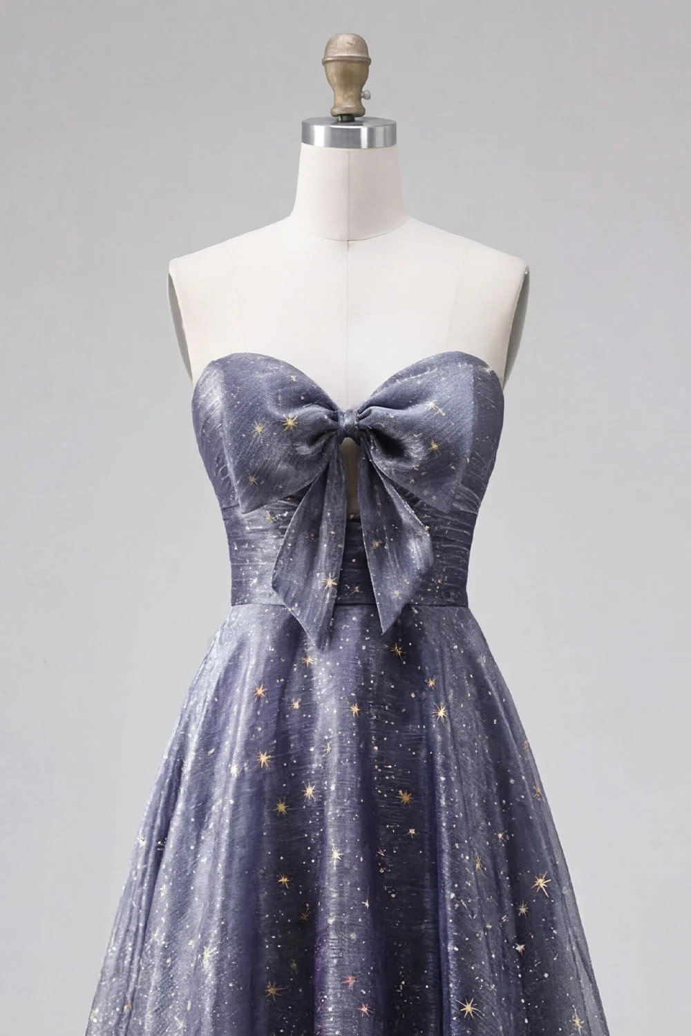 Robe de bal longue de bal Céleste Minuit Enchanteresse Ligne A Étoilée avec nœud - Image 5