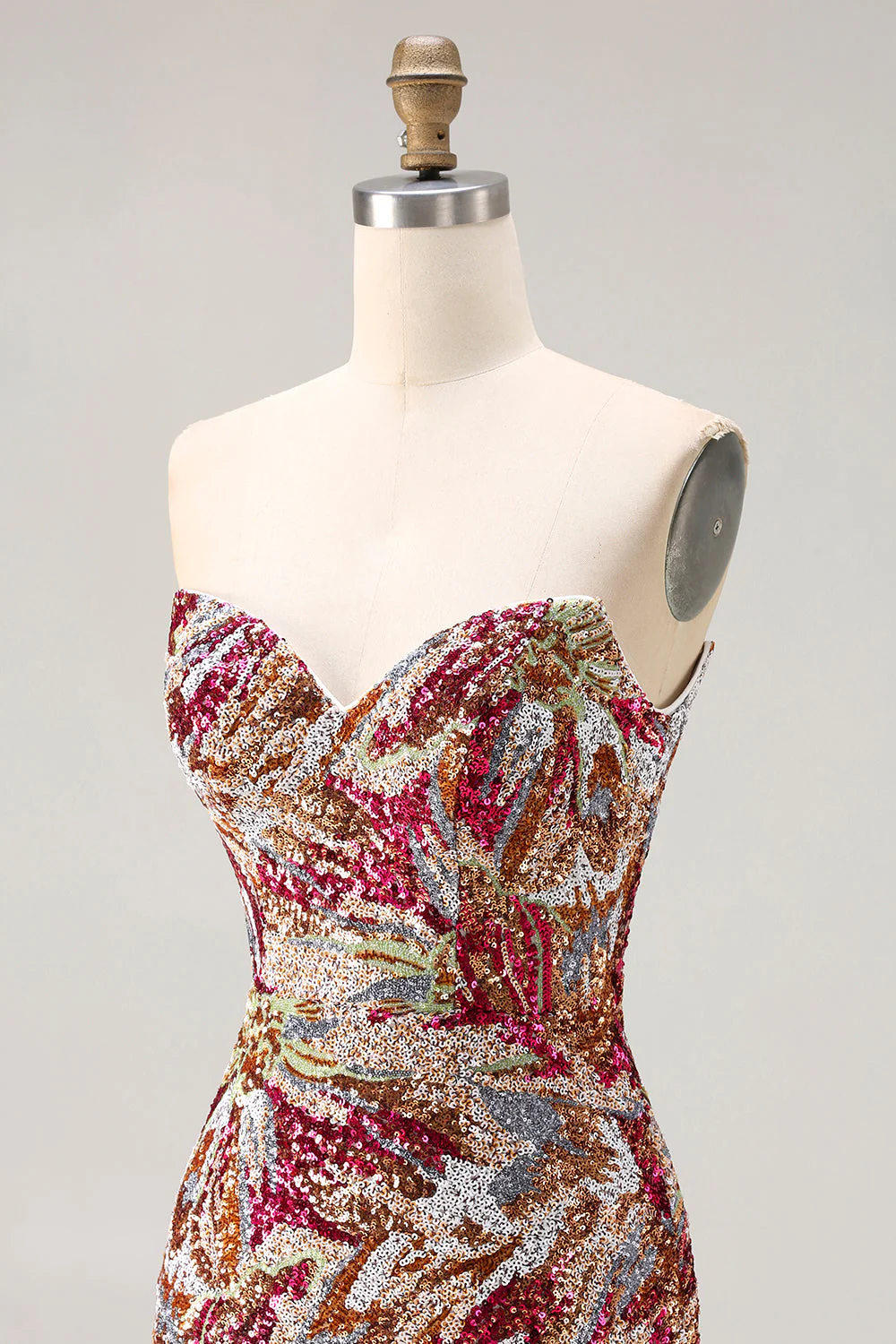 Robe de soirée sirène longue à sequins et fleurs scintillantes - Image 6