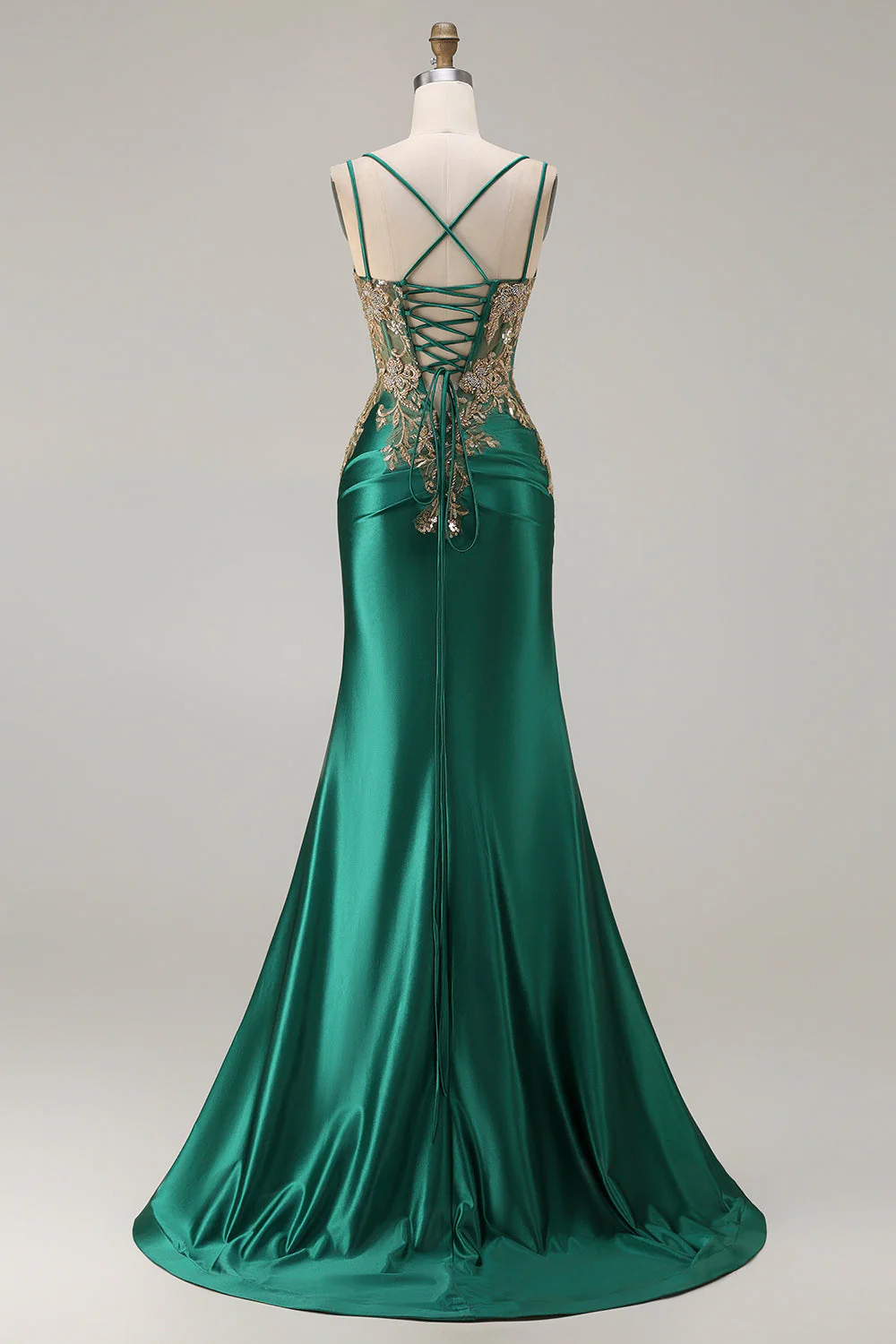 Robe de bal longue grande taille brodée à perles de sirène noire brodée de sequins - Image 9
