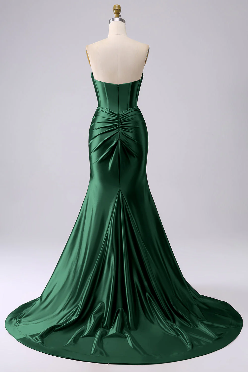 Robe de soirée corset fuchsia sirène scintillante avec fente - Image 24