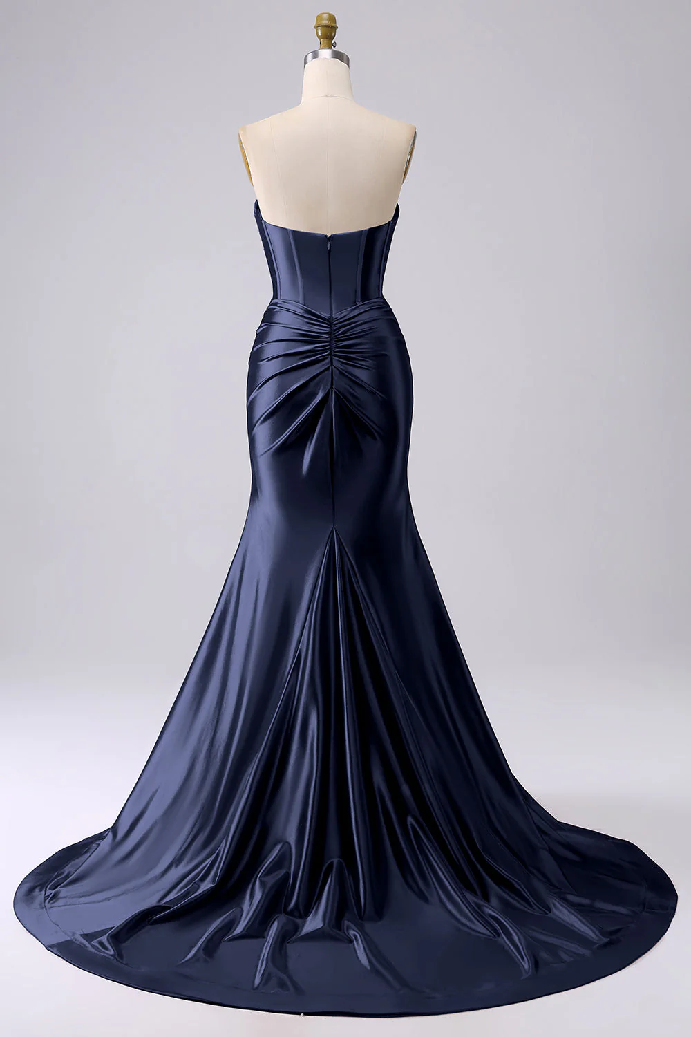 Robe de soirée corset fuchsia sirène scintillante avec fente - Image 10