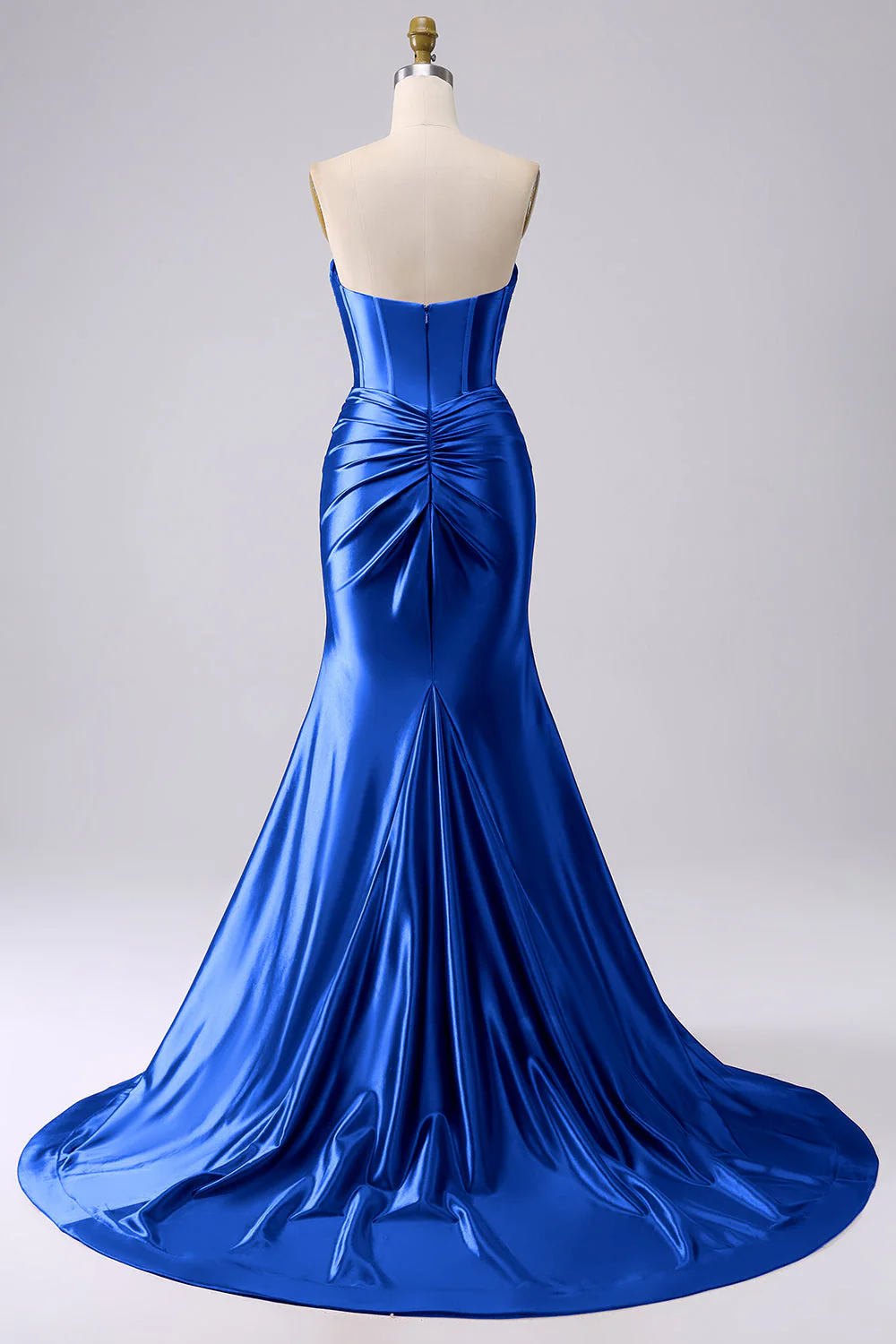 Robe de soirée corset fuchsia sirène scintillante avec fente - Image 12