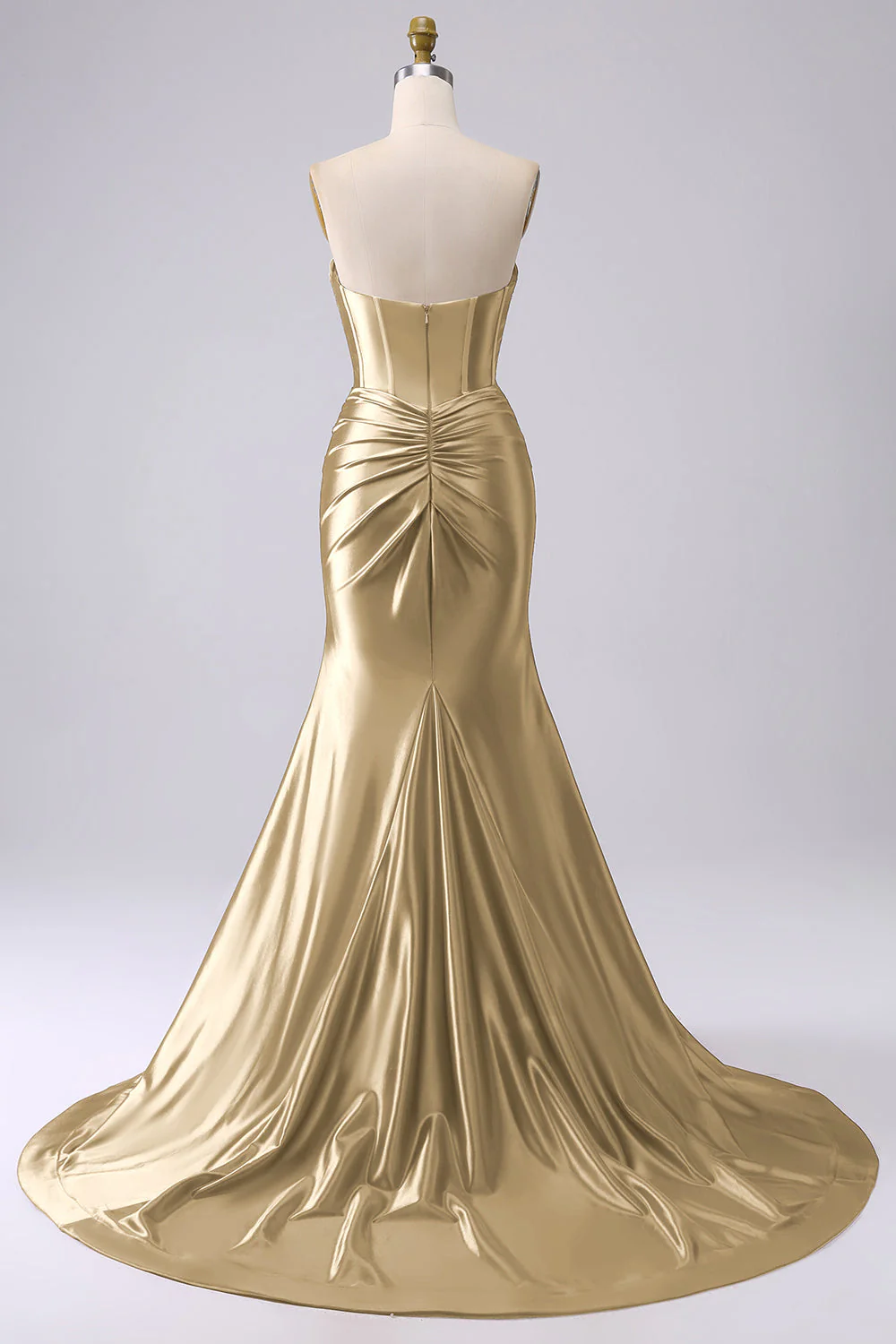 Robe de soirée corset fuchsia sirène scintillante avec fente - Image 14