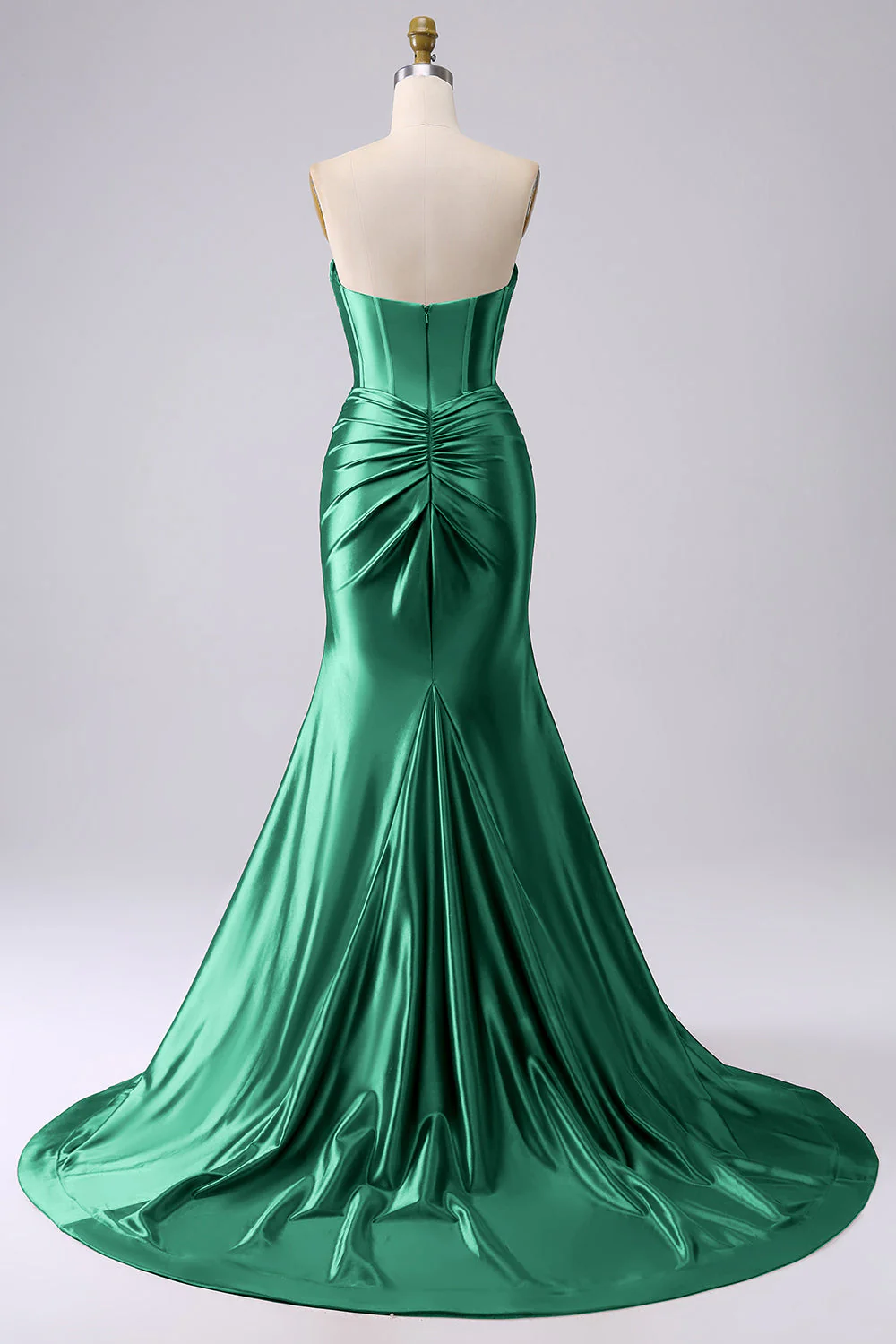 Robe de soirée corset fuchsia sirène scintillante avec fente - Image 16