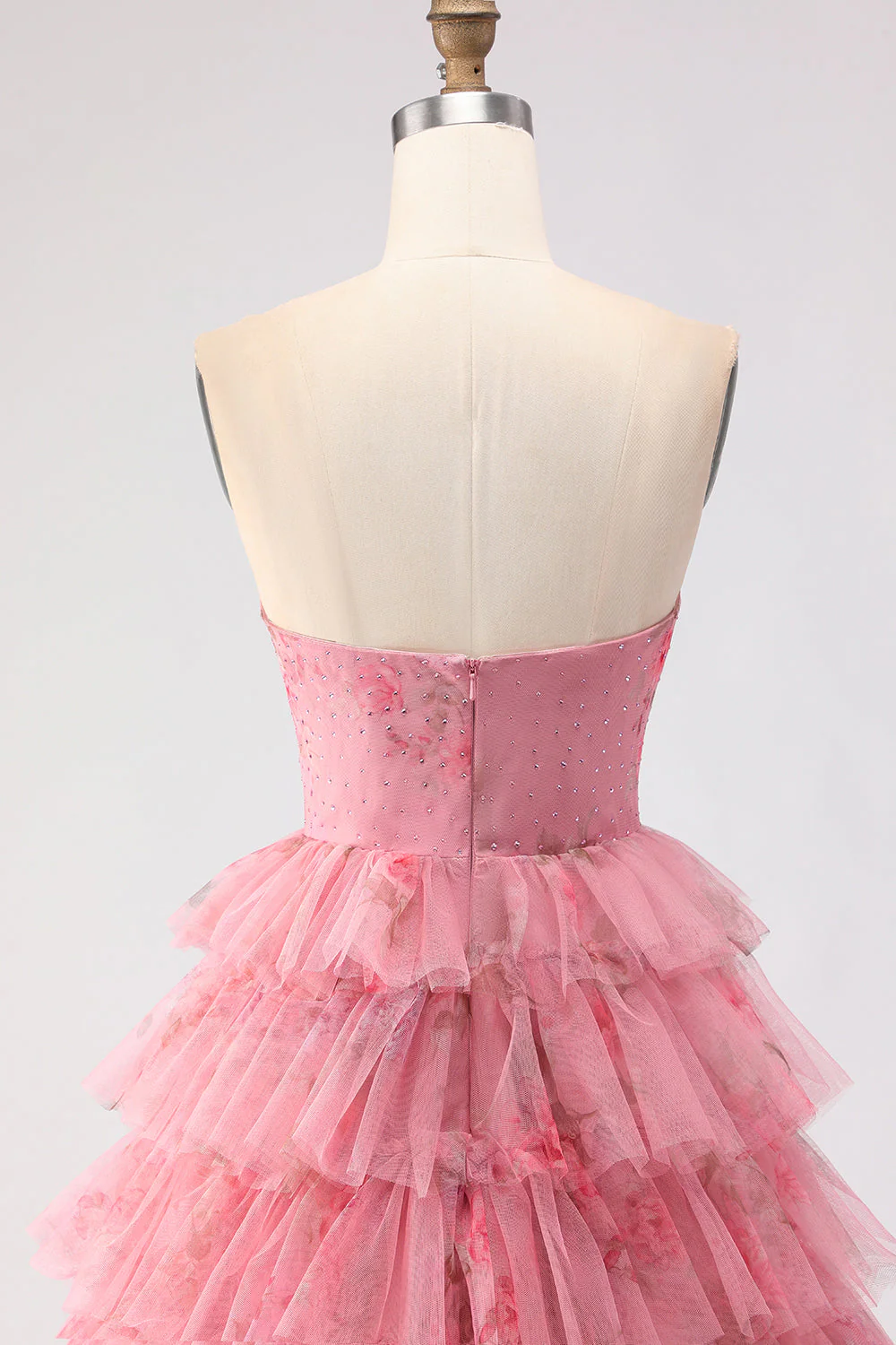 Robe de bal longue noire à volants à volants en A, découpe brette avec nœuds - Image 11