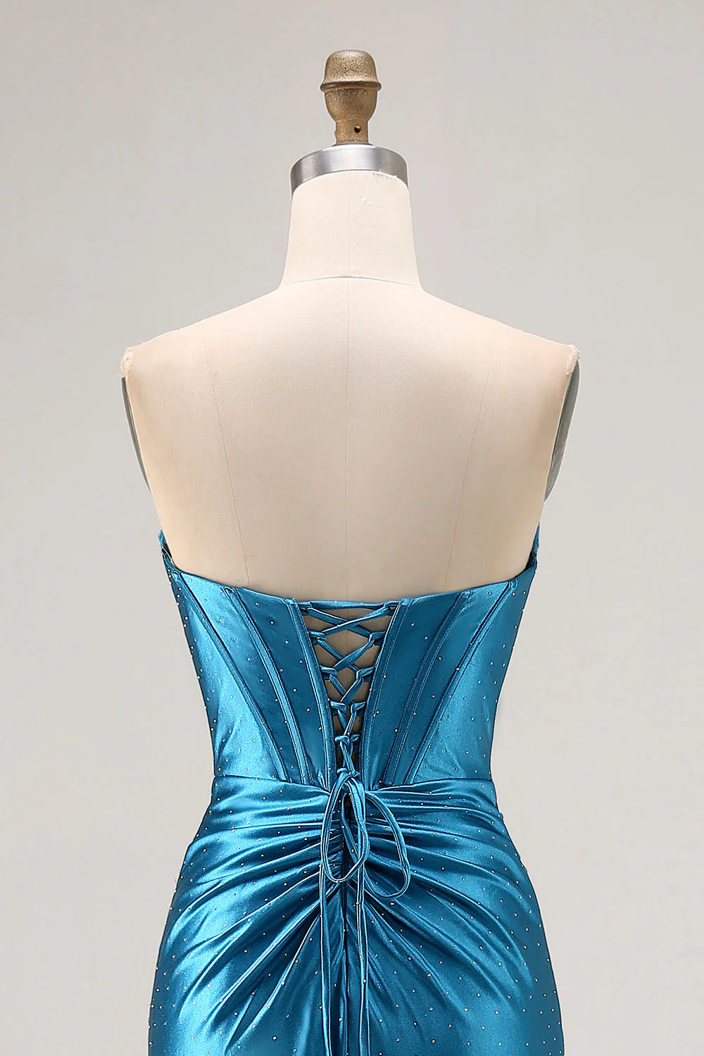 Robe de soirée longue perlée corset sirène perlée bleu royal bleu roi - Image 6