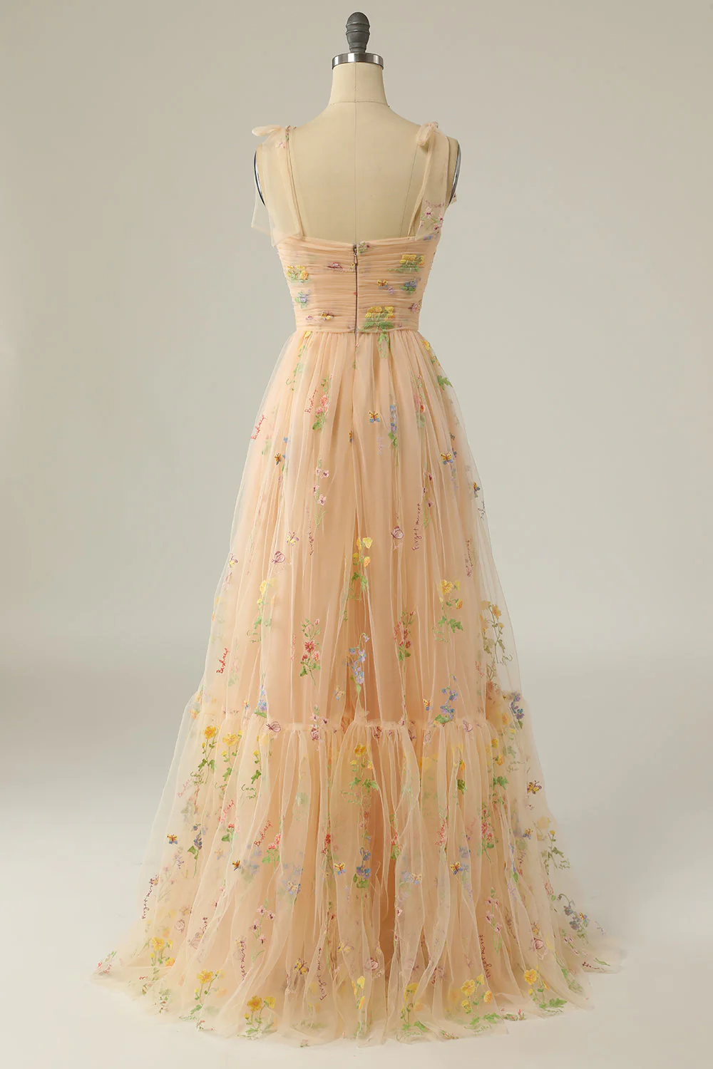 Robe de bal longue verte en tulle avec broderie élégante - Image 10