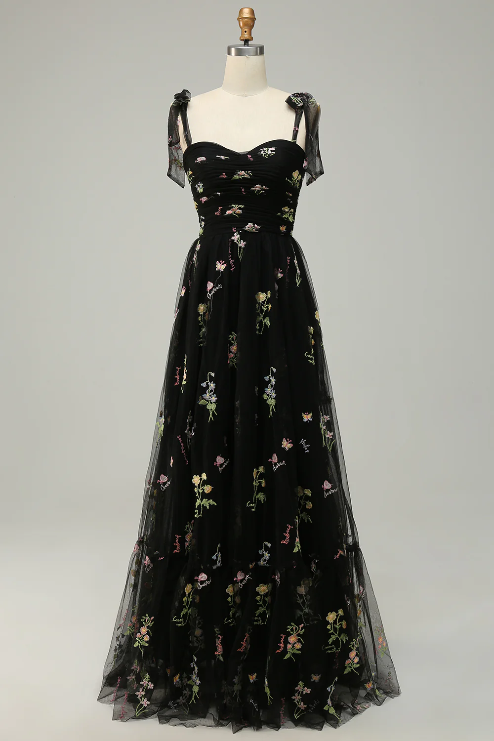 Robe de bal longue verte en tulle avec broderie élégante - Image 11