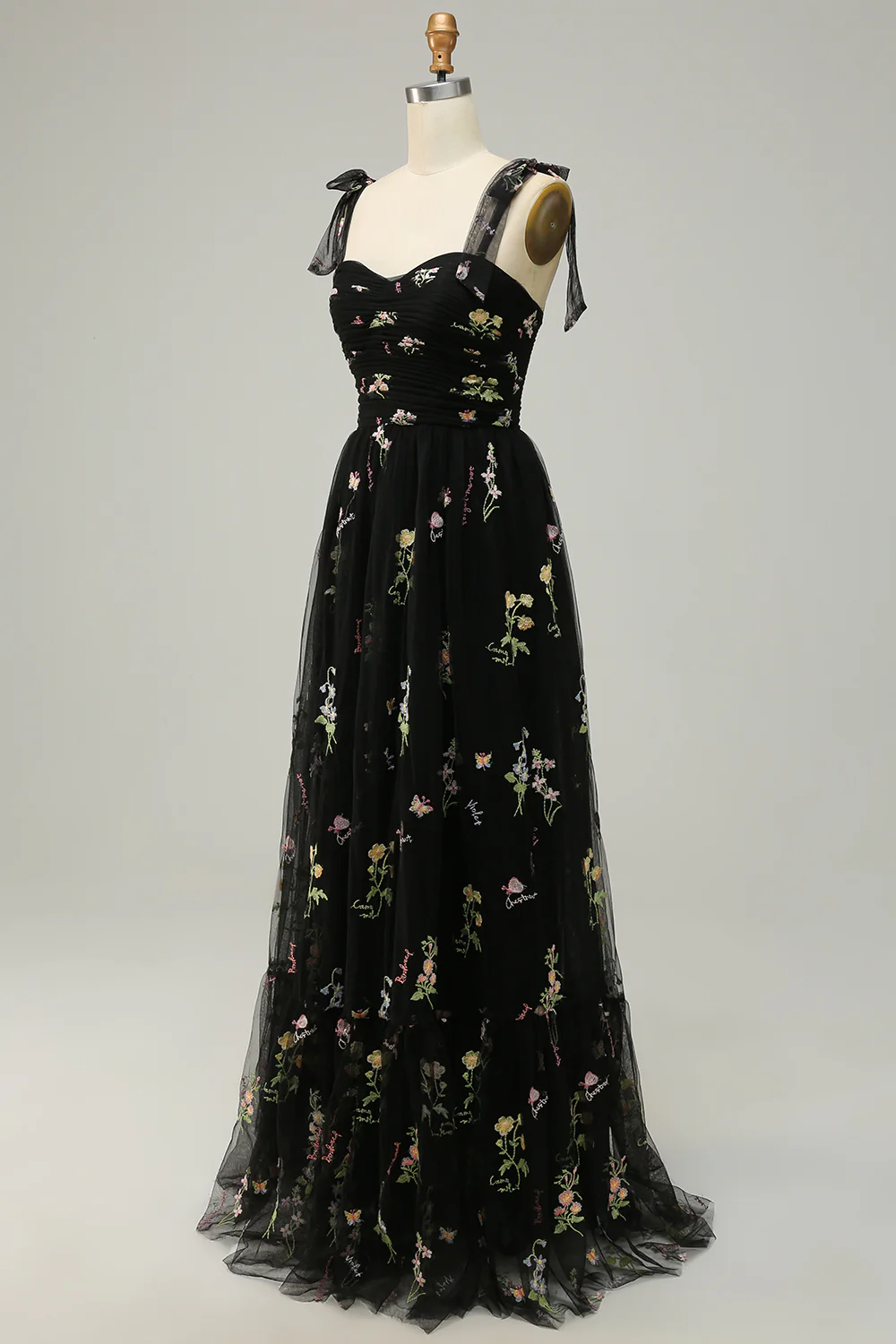 Robe de bal longue verte en tulle avec broderie élégante - Image 13