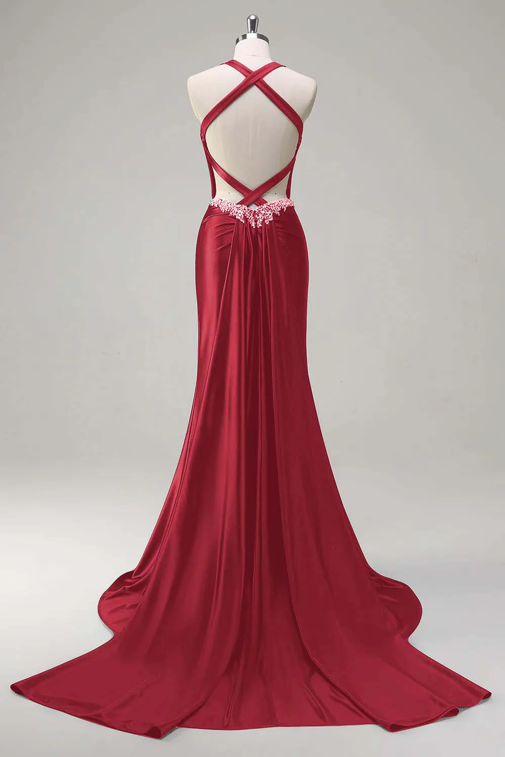 Robe de soirée scintillante vert foncé sirène dos nu corset à paillettes - Image 10