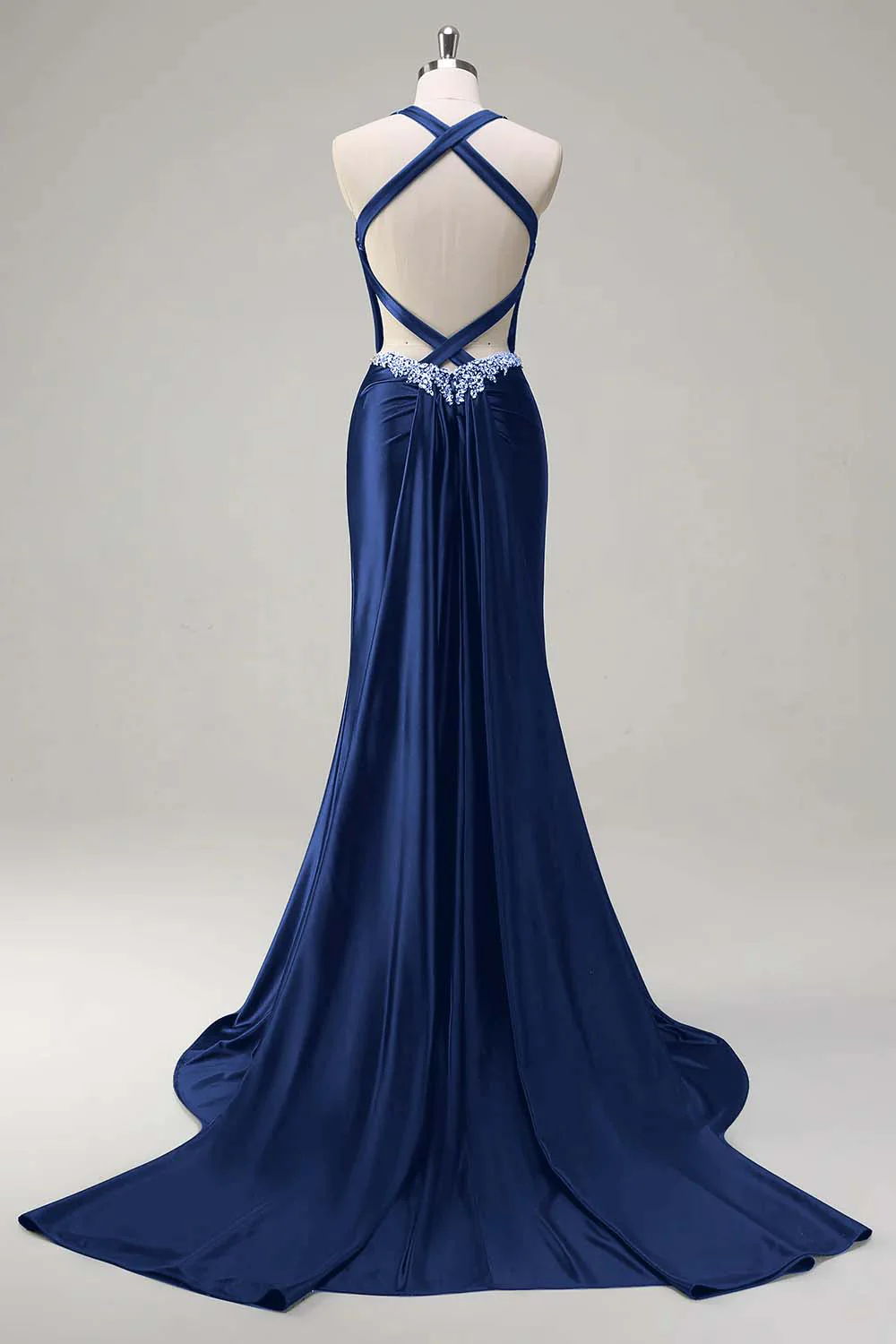 Robe de soirée scintillante vert foncé sirène dos nu corset à paillettes - Image 14