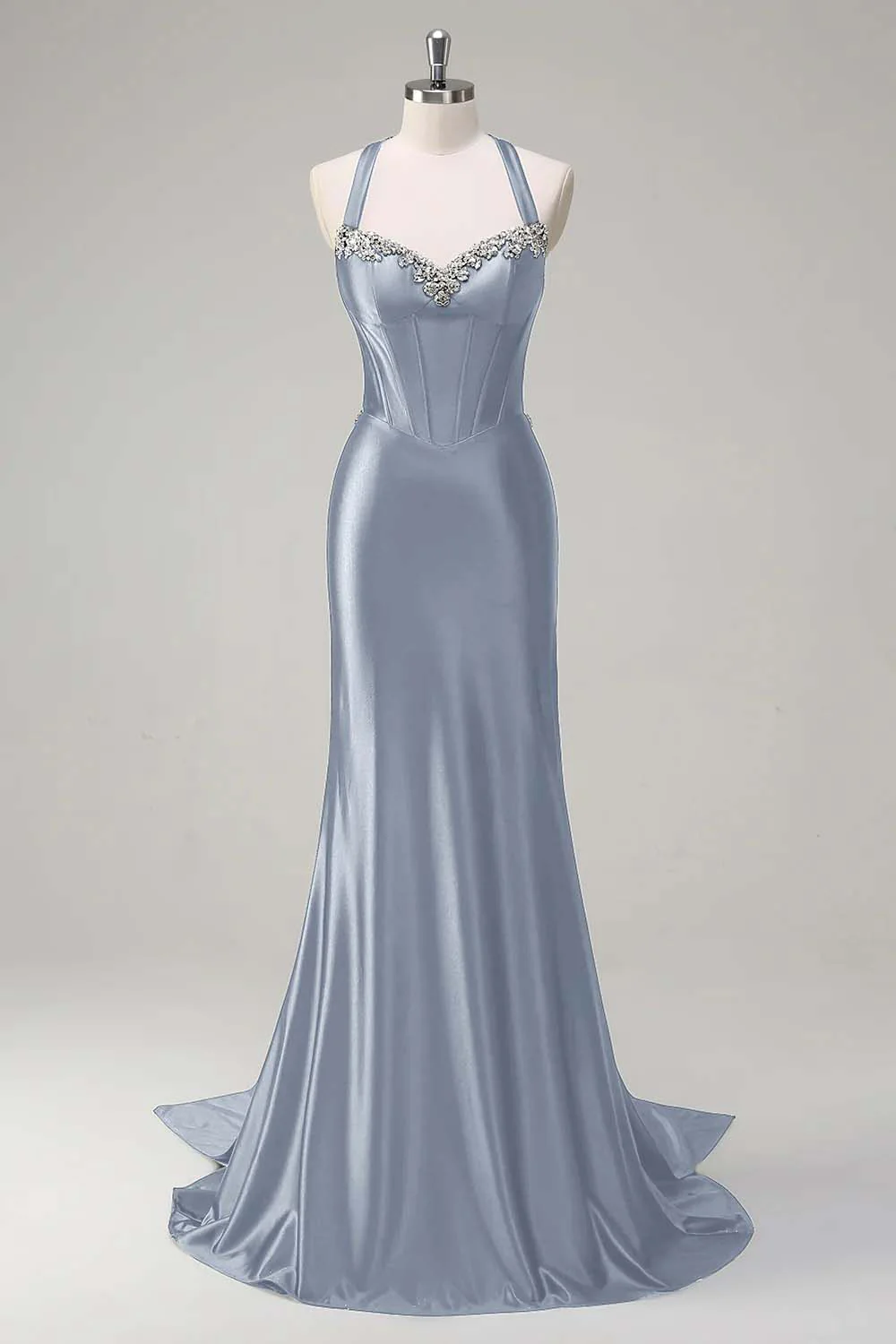 Robe de soirée scintillante vert foncé sirène dos nu corset à paillettes - Image 15