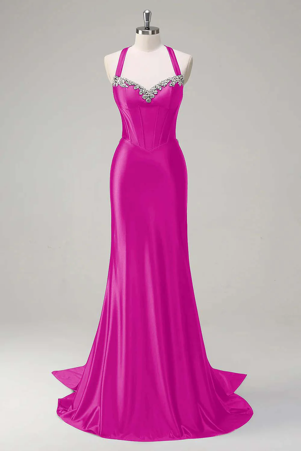 Robe de soirée scintillante vert foncé sirène dos nu corset à paillettes - Image 17