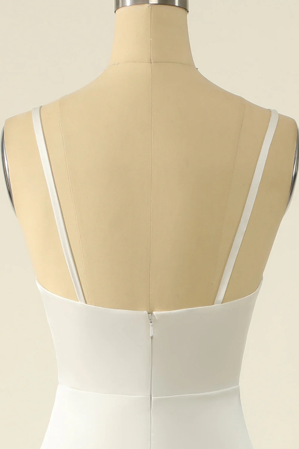 Robe de bal simple en satin ivoire - Image 5