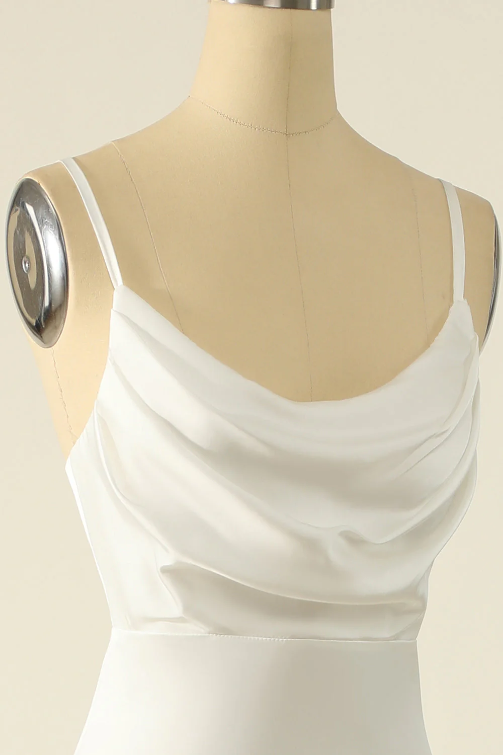 Robe de bal simple en satin ivoire - Image 6