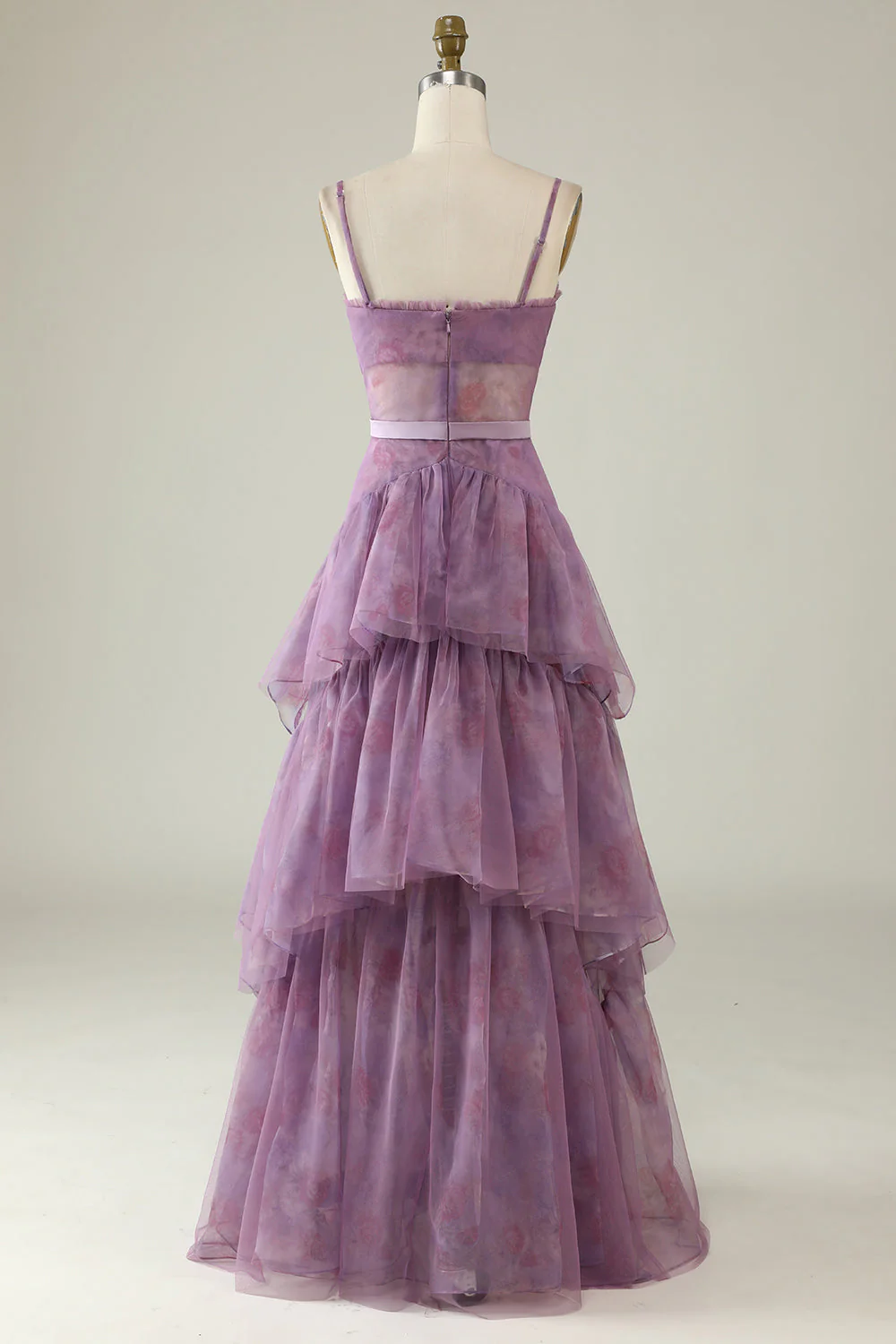 Robe de soirée violette imprimée A Line Corset - Image 2