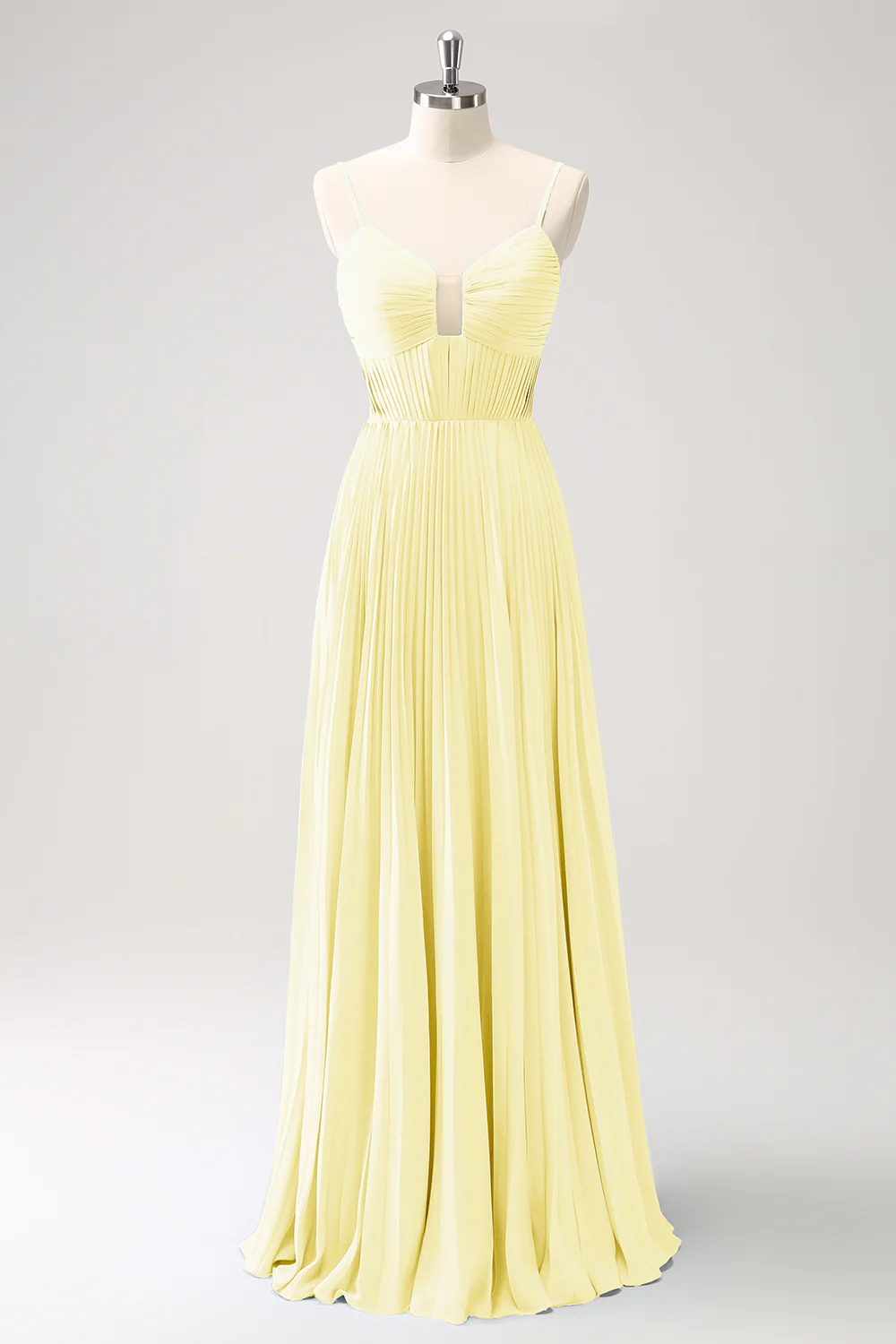 Robe de demoiselle d’honneur à bretelles spaghetti trapèze bleu paon - Image 15