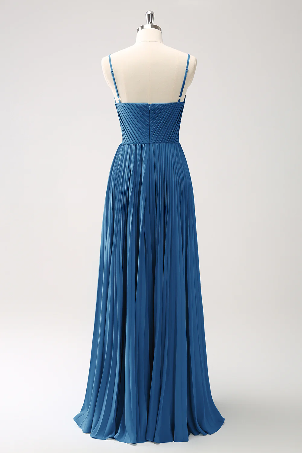 Robe de demoiselle d’honneur à bretelles spaghetti trapèze Eucalyptus - Image 4