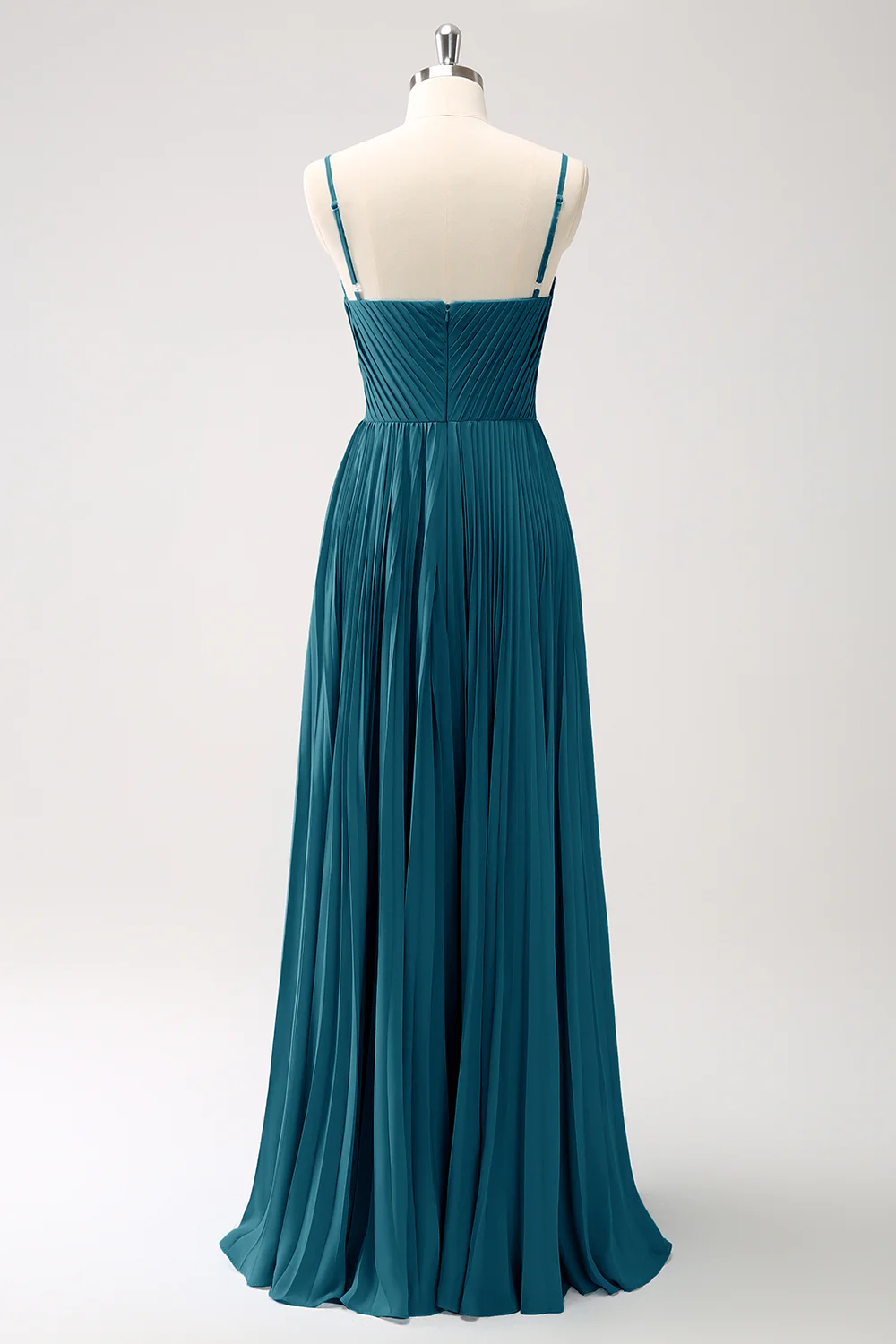 Robe de demoiselle d’honneur à bretelles spaghetti trapèze Eucalyptus - Image 8