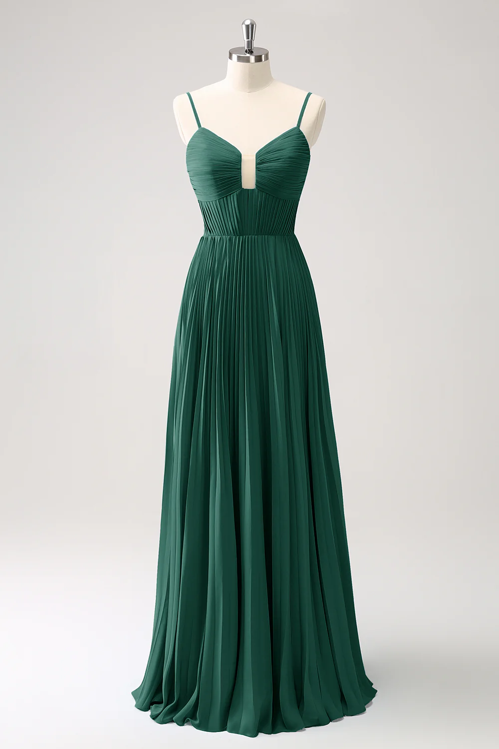 Robe de demoiselle d’honneur à bretelles spaghetti trapèze Eucalyptus - Image 9