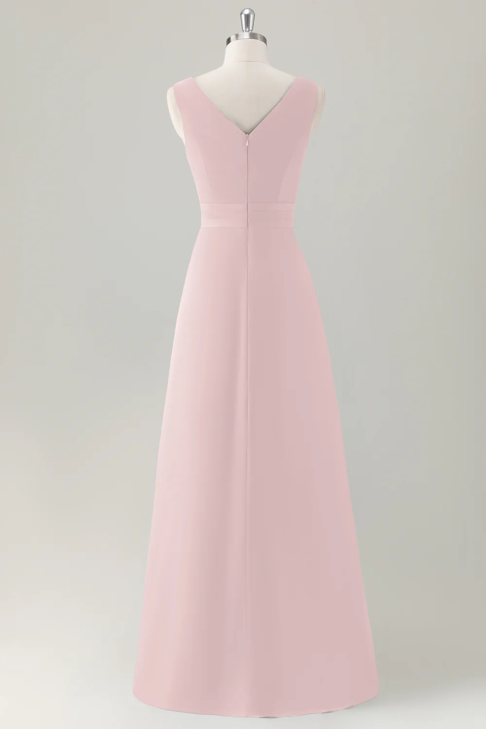 Robe de demoiselle d’honneur longue à volants trapèze bleu foncé avec fente - Image 10
