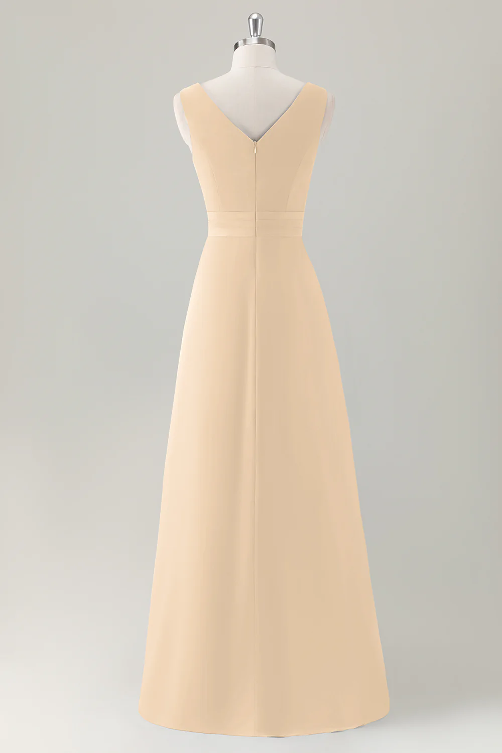 Robe de demoiselle d’honneur longue à volants trapèze bleu foncé avec fente - Image 12
