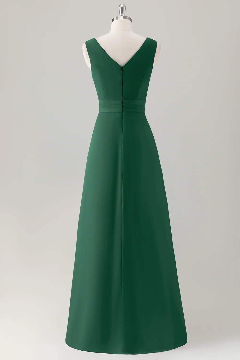 Robe de demoiselle d’honneur longue à volants trapèze bleu foncé avec fente - Image 14