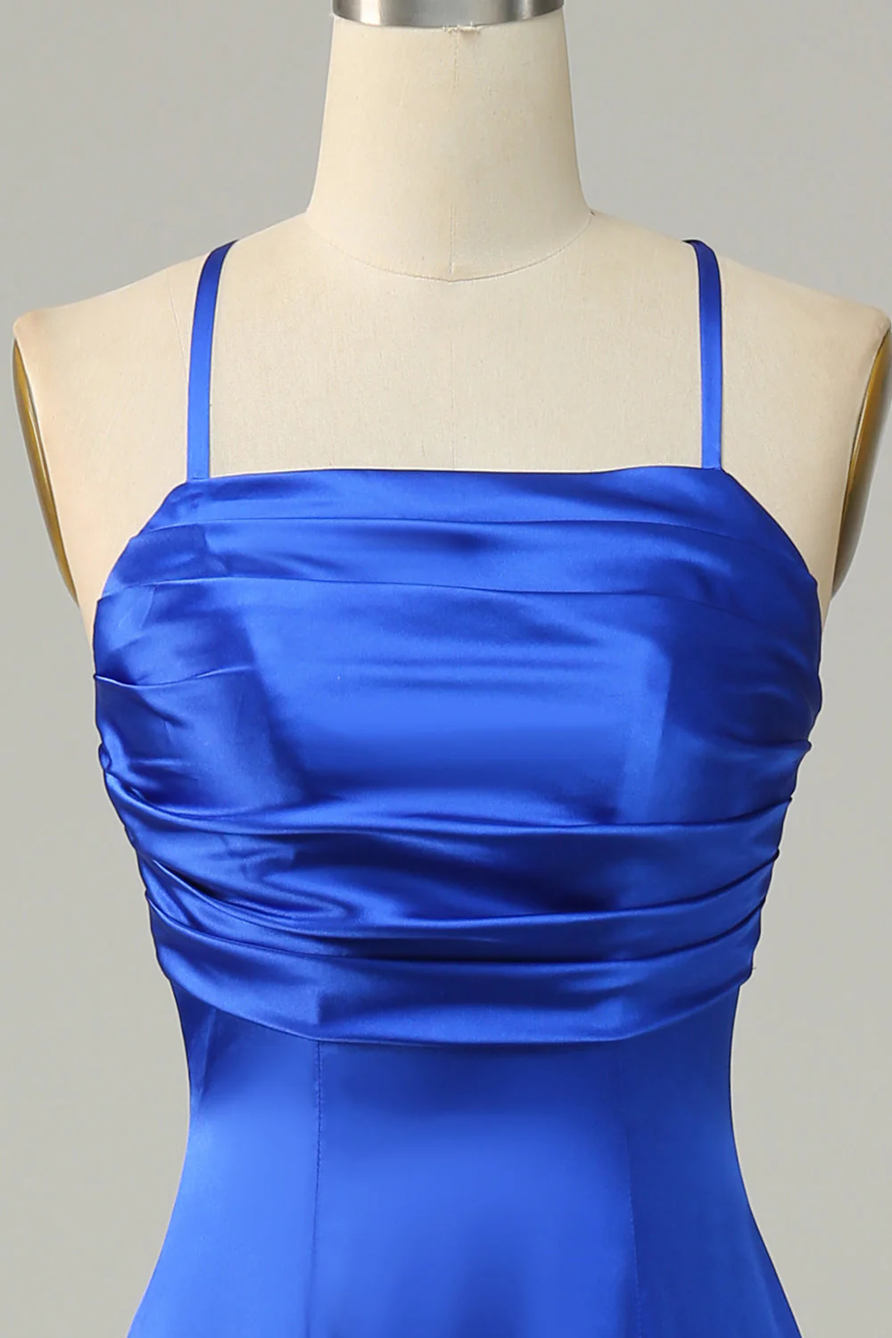 Robe de demoiselle d’honneur longue bleu royal Halter A Line - Image 4