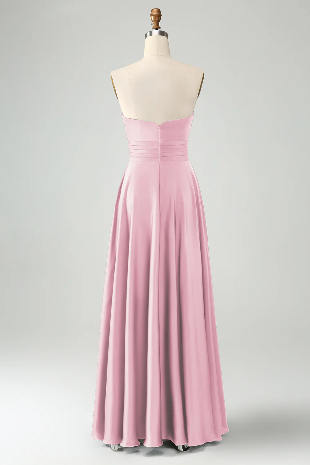 Robe de demoiselle d’honneur longue en trou de serrure vert foncé - Image 10